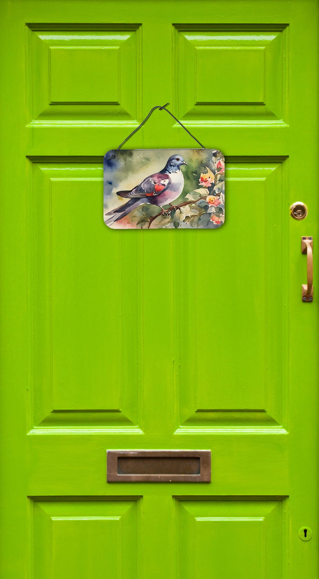 NEW Pigeon Wall or Door Hanging Prints Aluminum Metal Sign Kitchen Wall Bar Bathroom Plaque Home Decor, 8HX12W, Multicolor