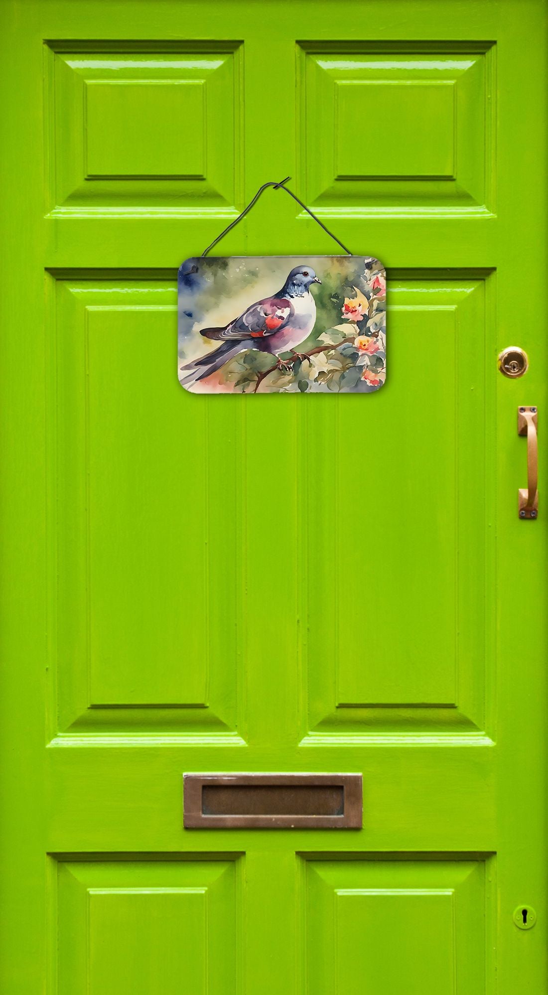 NEW Pigeon Wall or Door Hanging Prints Aluminum Metal Sign Kitchen Wall Bar Bathroom Plaque Home Decor, 8HX12W, Multicolor