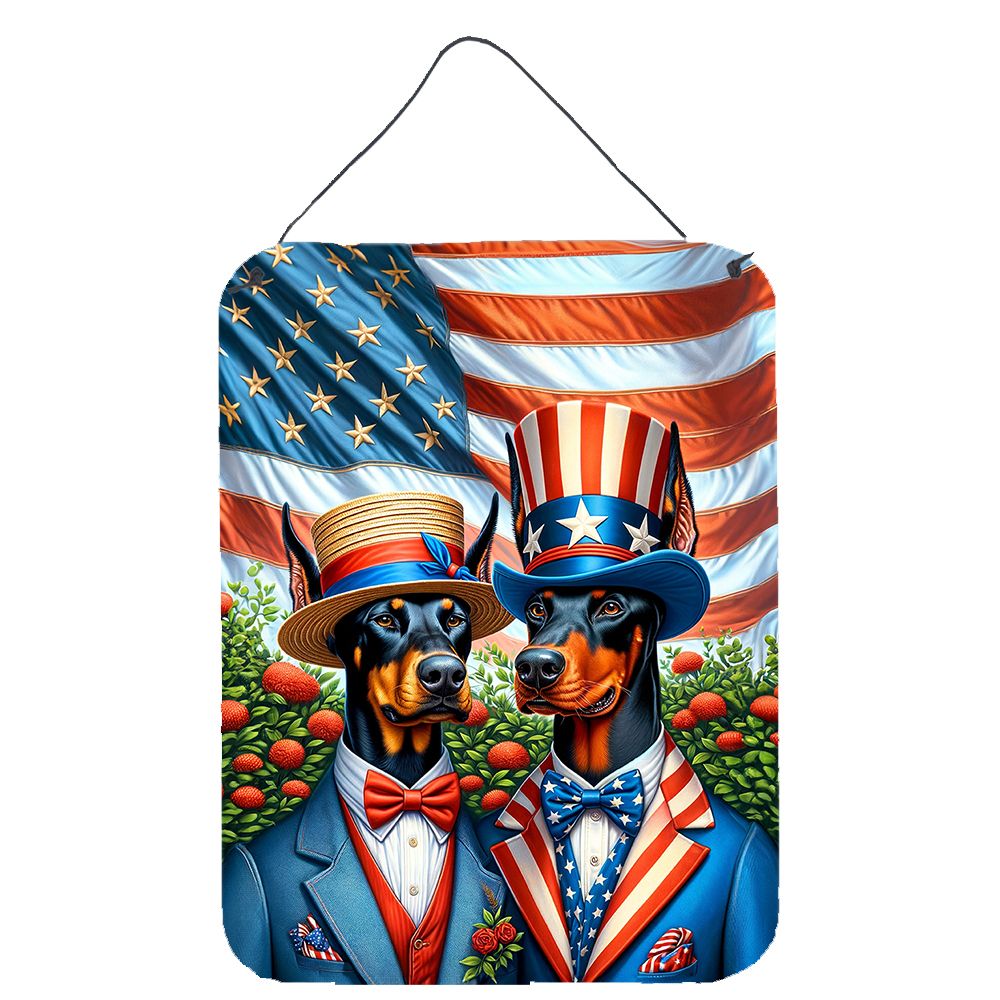 NEW All American Doberman Pinscher Wall or Door Hanging Prints Aluminum Metal Sign Kitchen Wall Bar Bathroom Plaque Home Decor Front Door Plaque, 12x16, Multicolor