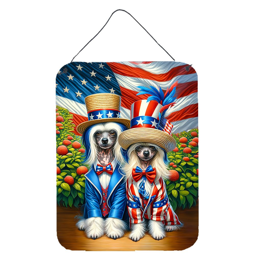 NEW All American Chinese Crested Wall or Door Hanging Prints Aluminum Metal Sign Kitchen Wall Bar Bathroom Plaque Home Decor Front Door Plaque, 12x16, Multicolor