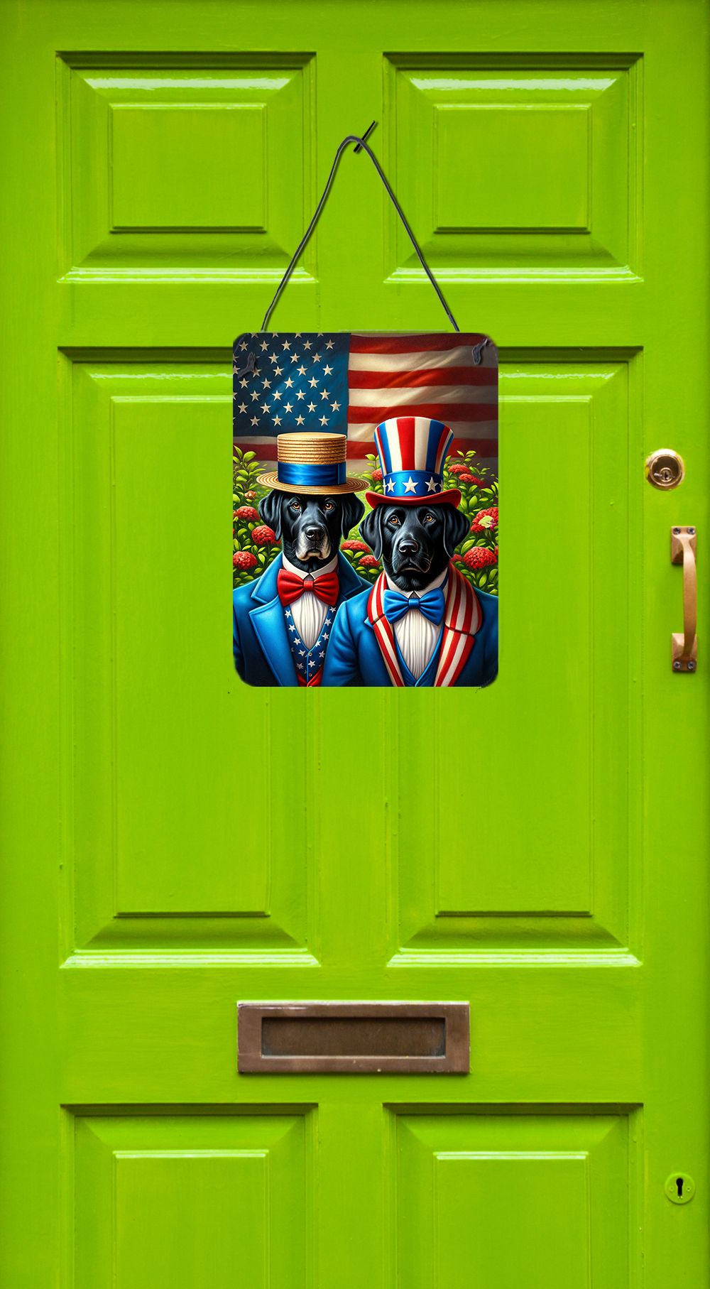 NEW All American Labrador Retriever Wall or Door Hanging Prints Aluminum Metal Sign Kitchen Wall Bar Bathroom Plaque Home Decor Front Door Plaque, 12x16, Multicolor