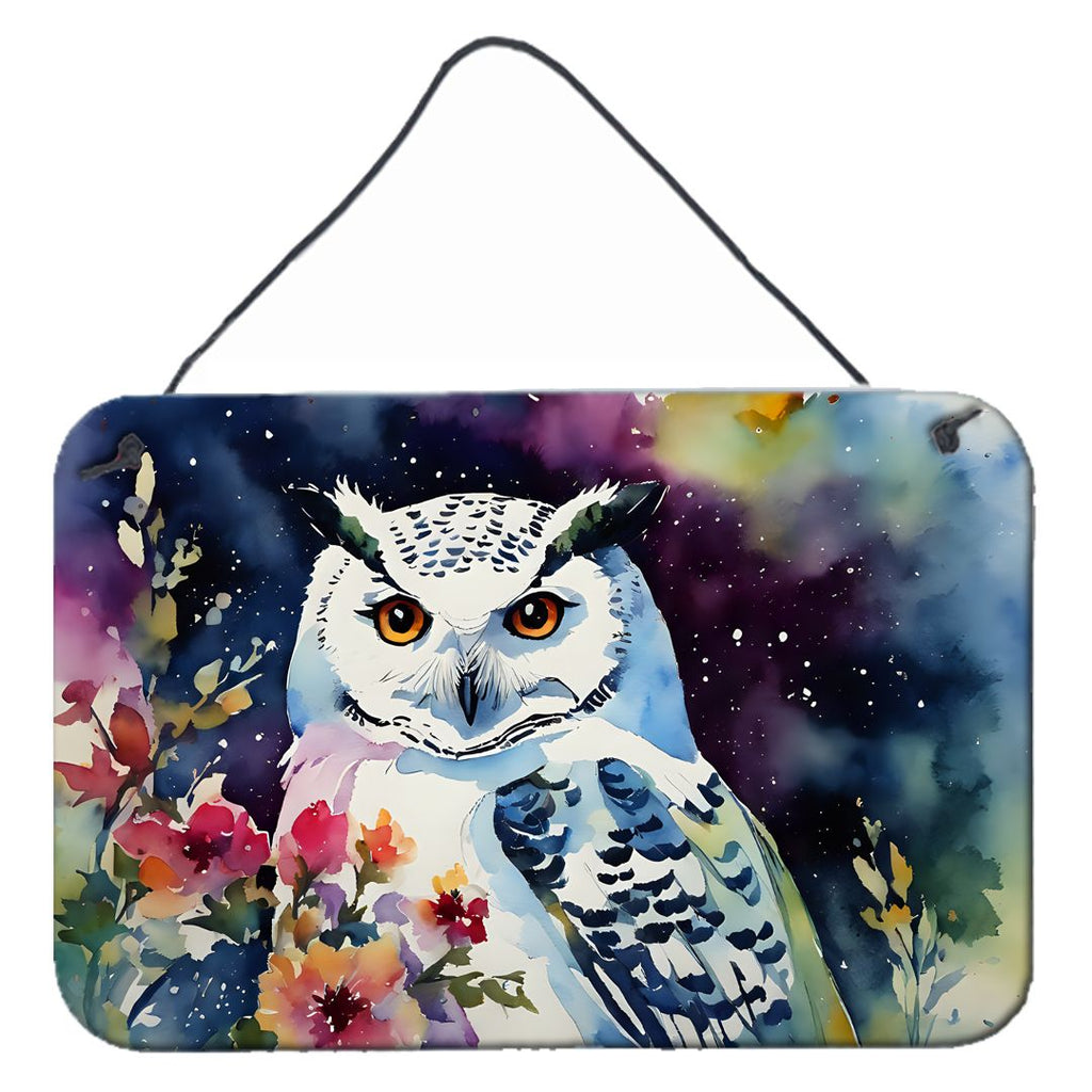 NEW Snowy Owl Wall or Door Hanging Prints Aluminum Metal Sign Kitchen Wall Bar Bathroom Plaque Home Decor, 8HX12W, Multicolor