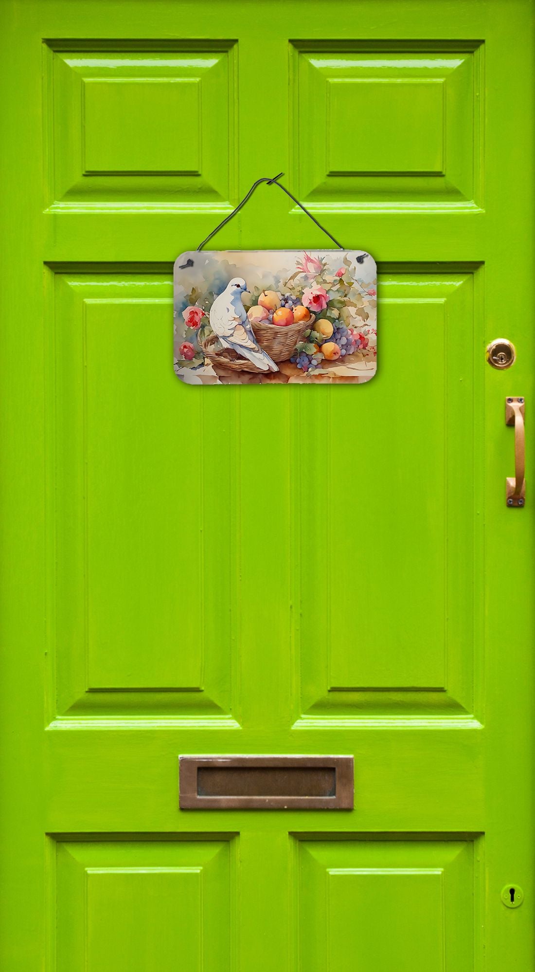 NEW Dove Wall or Door Hanging Prints Aluminum Metal Sign Kitchen Wall Bar Bathroom Plaque Home Decor, 8HX12W, Multicolor