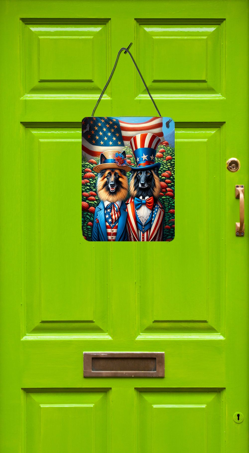 NEW All American Belgian Tervuren Wall or Door Hanging Prints Aluminum Metal Sign Kitchen Wall Bar Bathroom Plaque Home Decor Front Door Plaque, 12x16, Multicolor