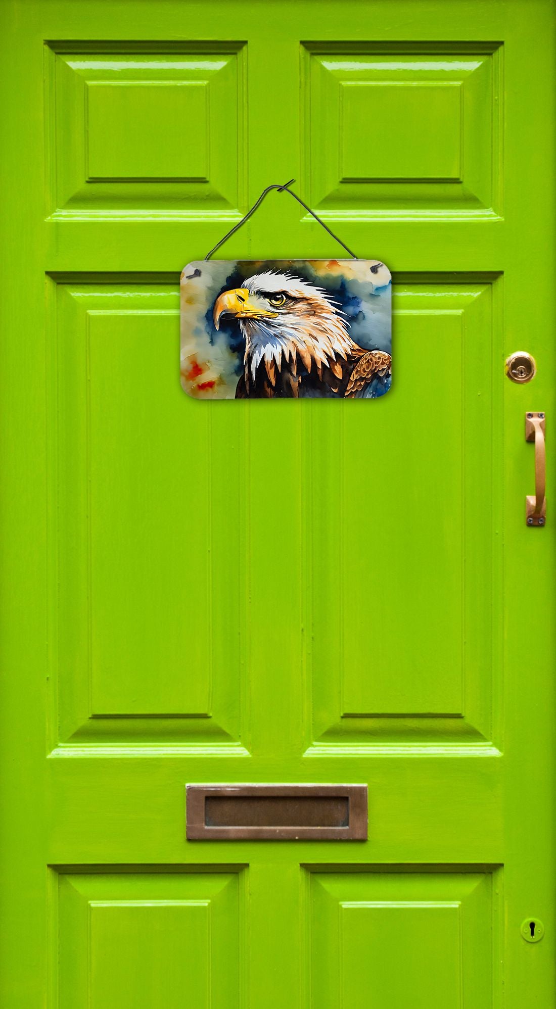 NEW Eagle Wall or Door Hanging Prints Aluminum Metal Sign Kitchen Wall Bar Bathroom Plaque Home Decor, 8HX12W, Multicolor