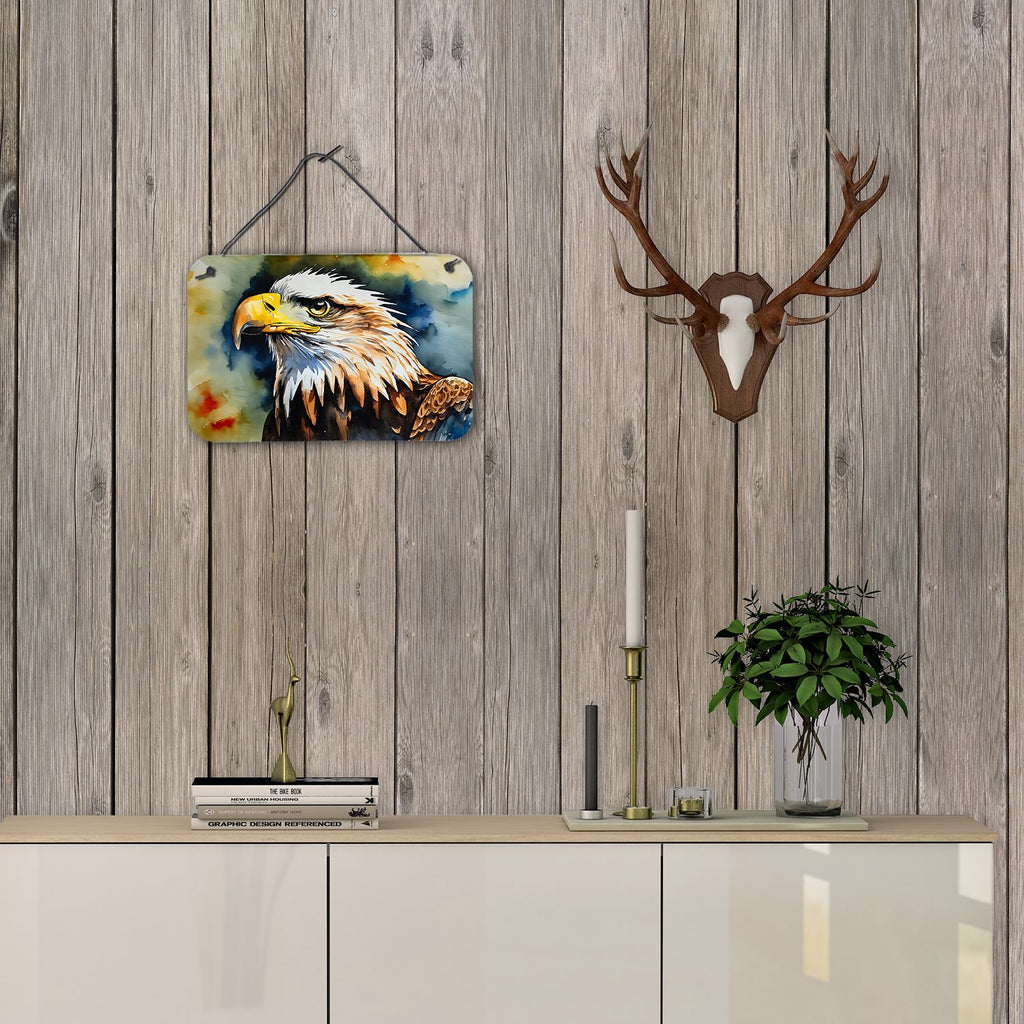 NEW Eagle Wall or Door Hanging Prints Aluminum Metal Sign Kitchen Wall Bar Bathroom Plaque Home Decor, 8HX12W, Multicolor