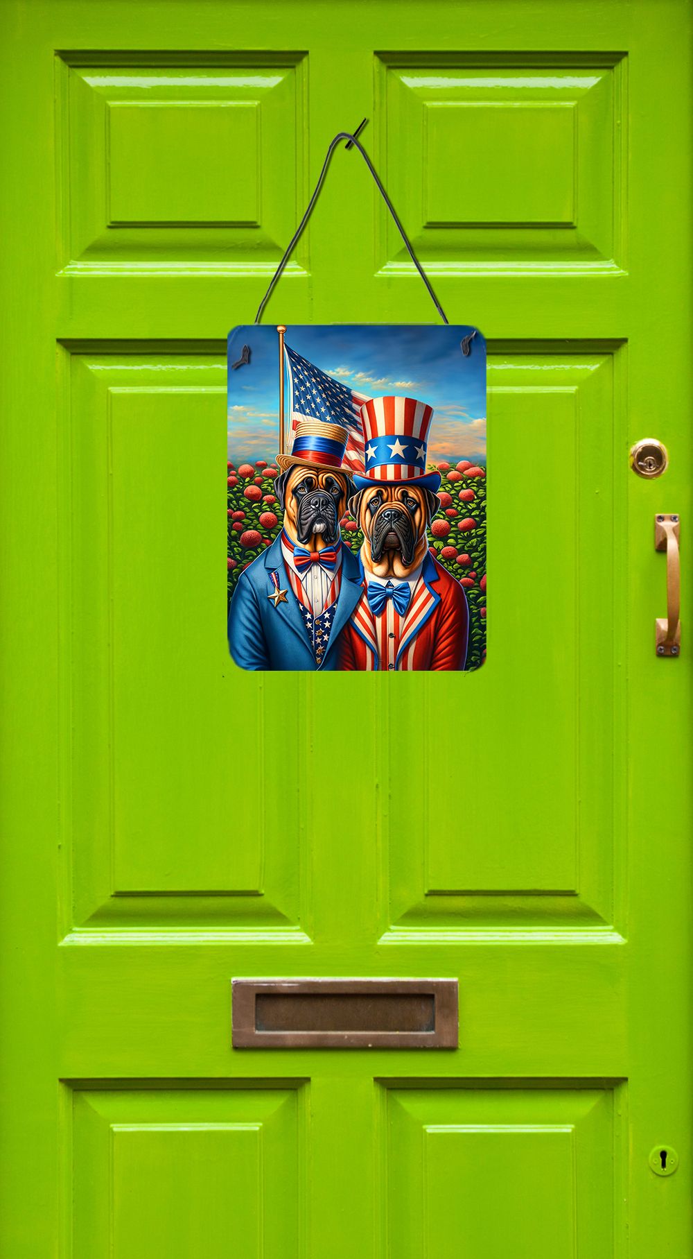 NEW All American Bullmastiff Wall or Door Hanging Prints Aluminum Metal Sign Kitchen Wall Bar Bathroom Plaque Home Decor Front Door Plaque, 12x16, Multicolor