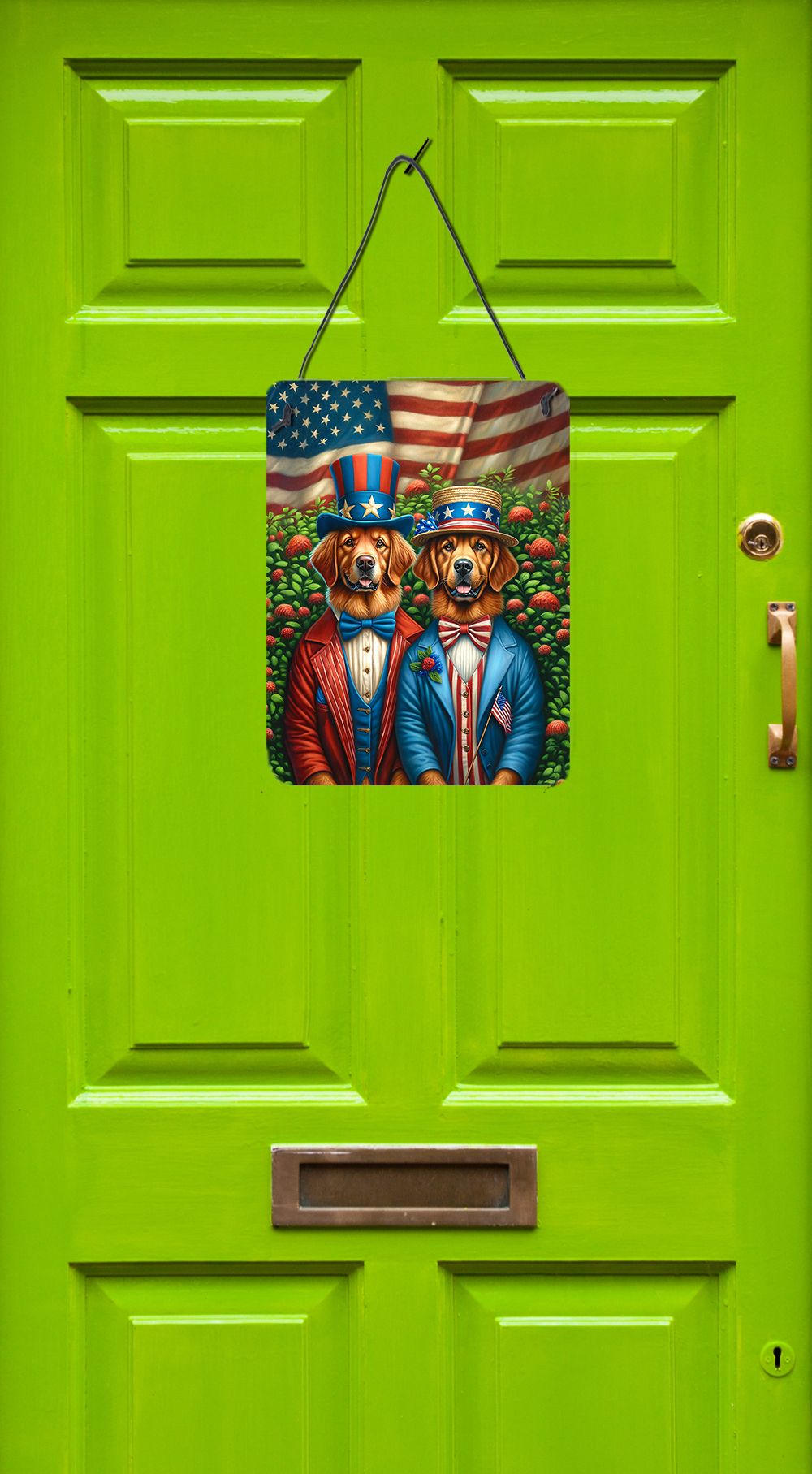 NEW All American Chesapeake Bay Retriever Wall or Door Hanging Prints Aluminum Metal Sign Kitchen Wall Bar Bathroom Plaque Home Decor Front Door Plaque, 12x16, Multicolor