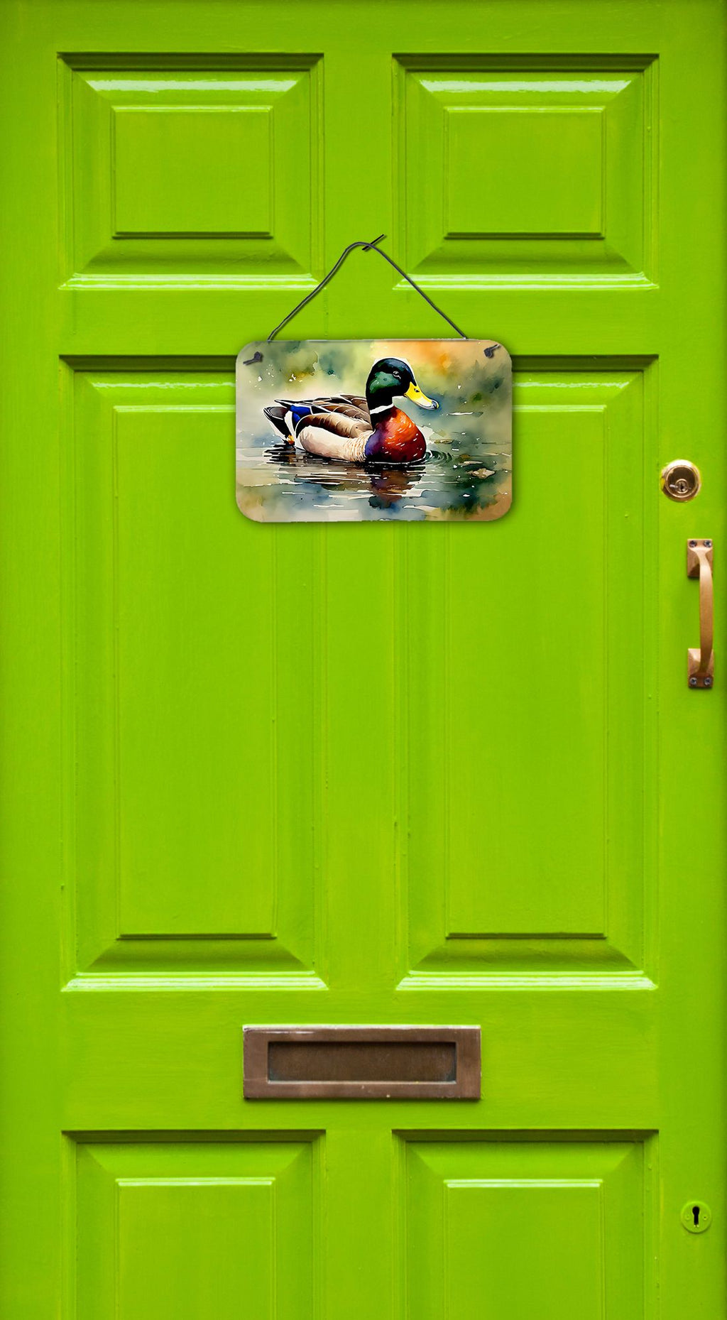 NEW Mallard Wall or Door Hanging Prints Aluminum Metal Sign Kitchen Wall Bar Bathroom Plaque Home Decor, 8HX12W, Multicolor
