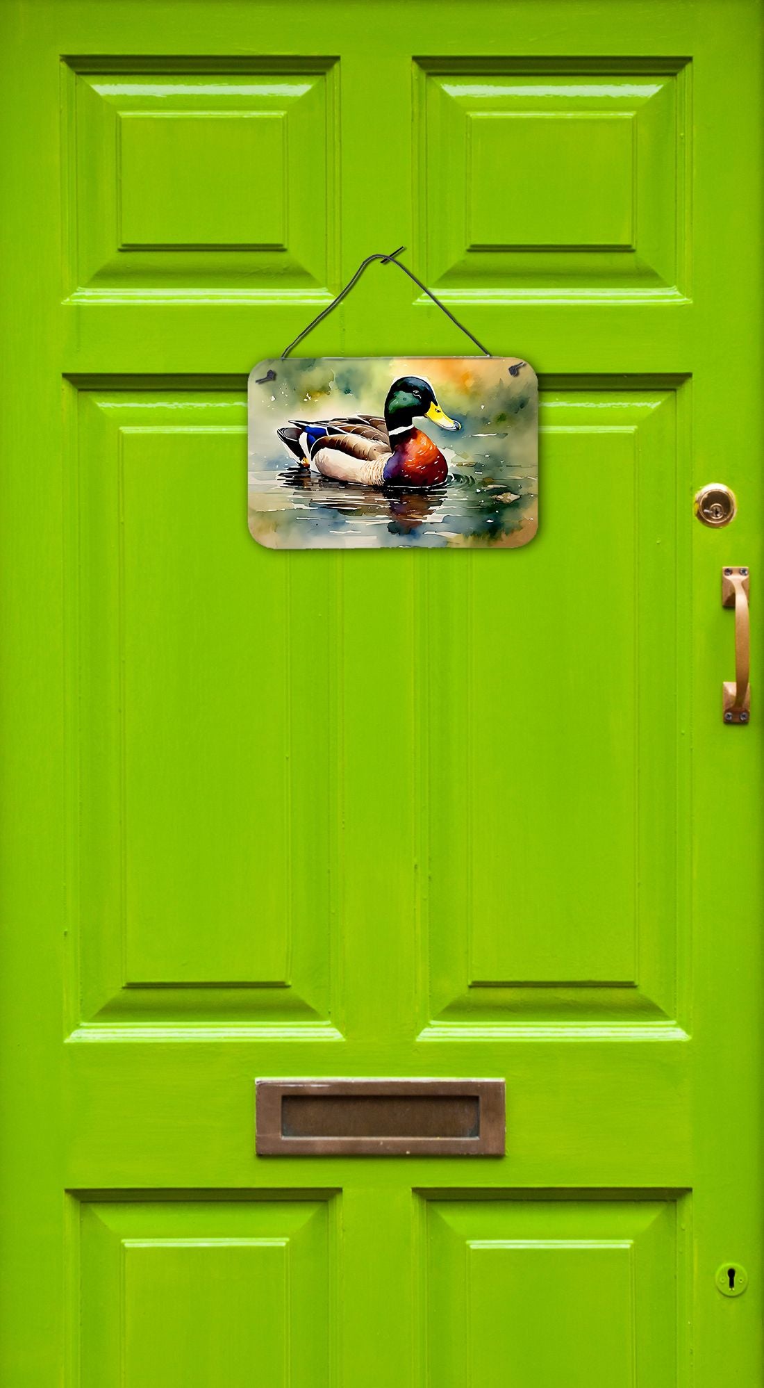 NEW Mallard Wall or Door Hanging Prints Aluminum Metal Sign Kitchen Wall Bar Bathroom Plaque Home Decor, 8HX12W, Multicolor