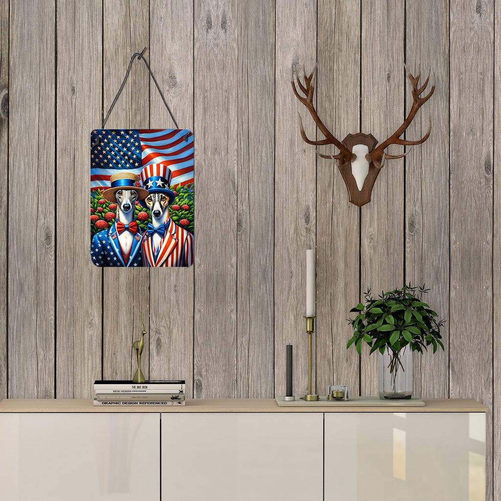 NEW All American Greyhound Wall or Door Hanging Prints Aluminum Metal Sign Kitchen Wall Bar Bathroom Plaque Home Decor Front Door Plaque, 12x16, Multicolor