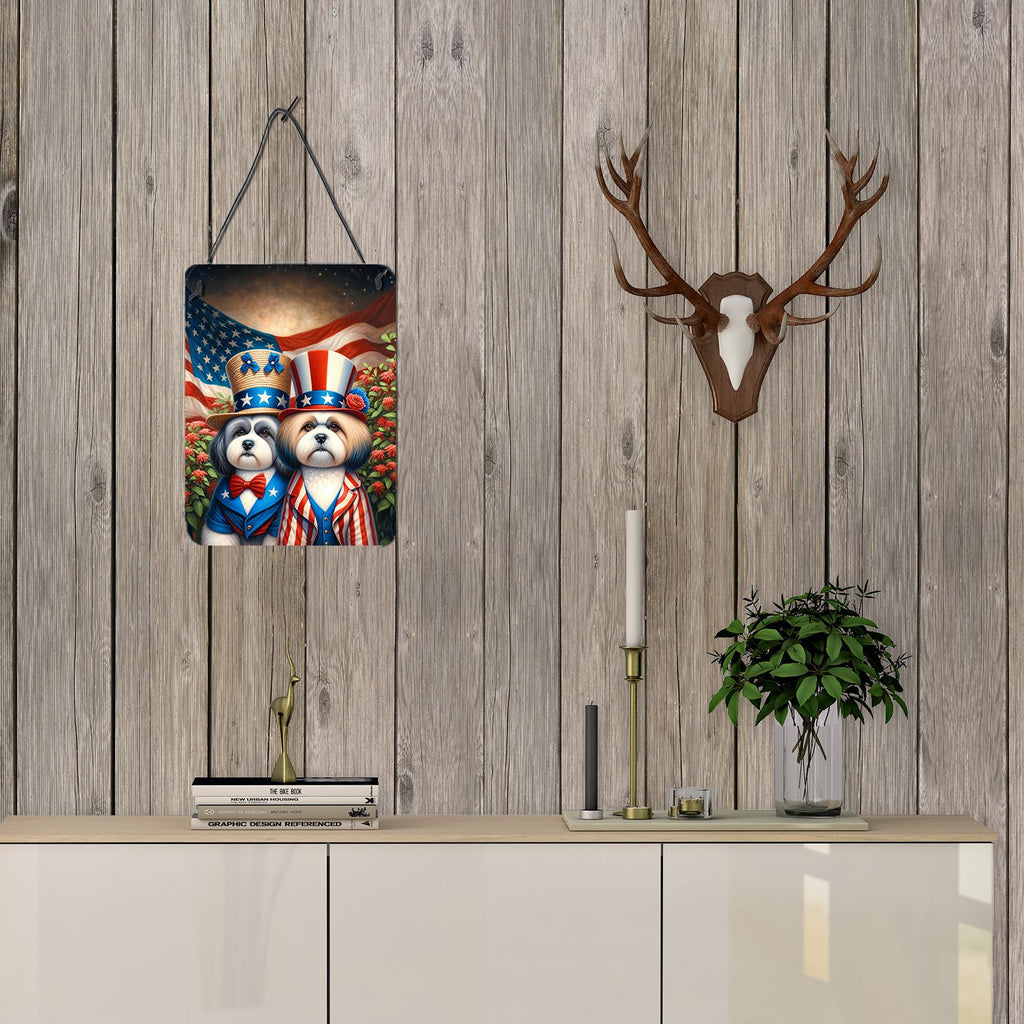 NEW All American Lhasa Apso Wall or Door Hanging Prints Aluminum Metal Sign Kitchen Wall Bar Bathroom Plaque Home Decor Front Door Plaque, 12x16, Multicolor