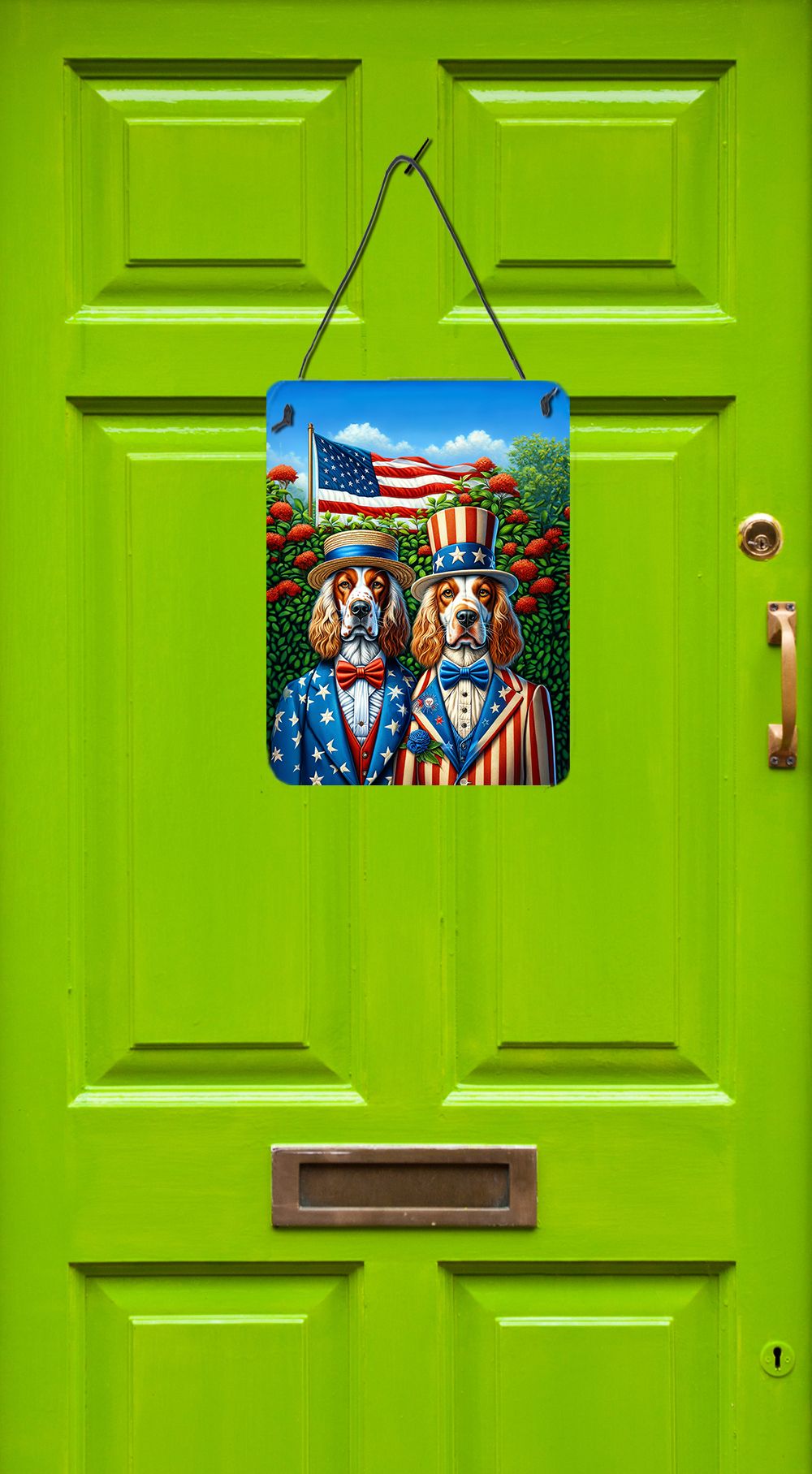 NEW All American English Setter Wall or Door Hanging Prints Aluminum Metal Sign Kitchen Wall Bar Bathroom Plaque Home Decor Front Door Plaque, 12x16, Multicolor