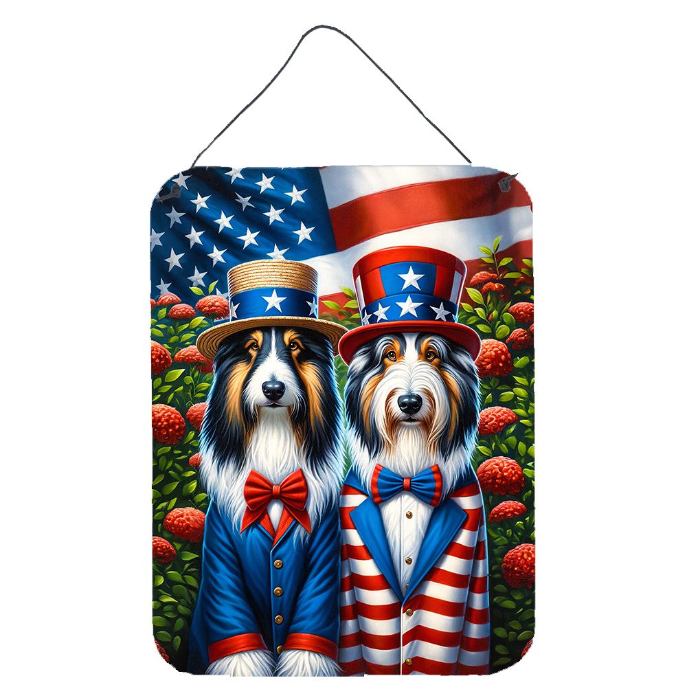 NEW All American Bearded Collie Wall or Door Hanging Prints Aluminum Metal Sign Kitchen Wall Bar Bathroom Plaque Home Decor Front Door Plaque, 12x16, Multicolor