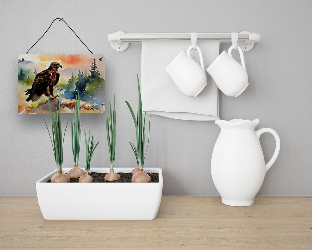 NEW Eagle Wall or Door Hanging Prints Aluminum Metal Sign Kitchen Wall Bar Bathroom Plaque Home Decor, 8HX12W, Multicolor