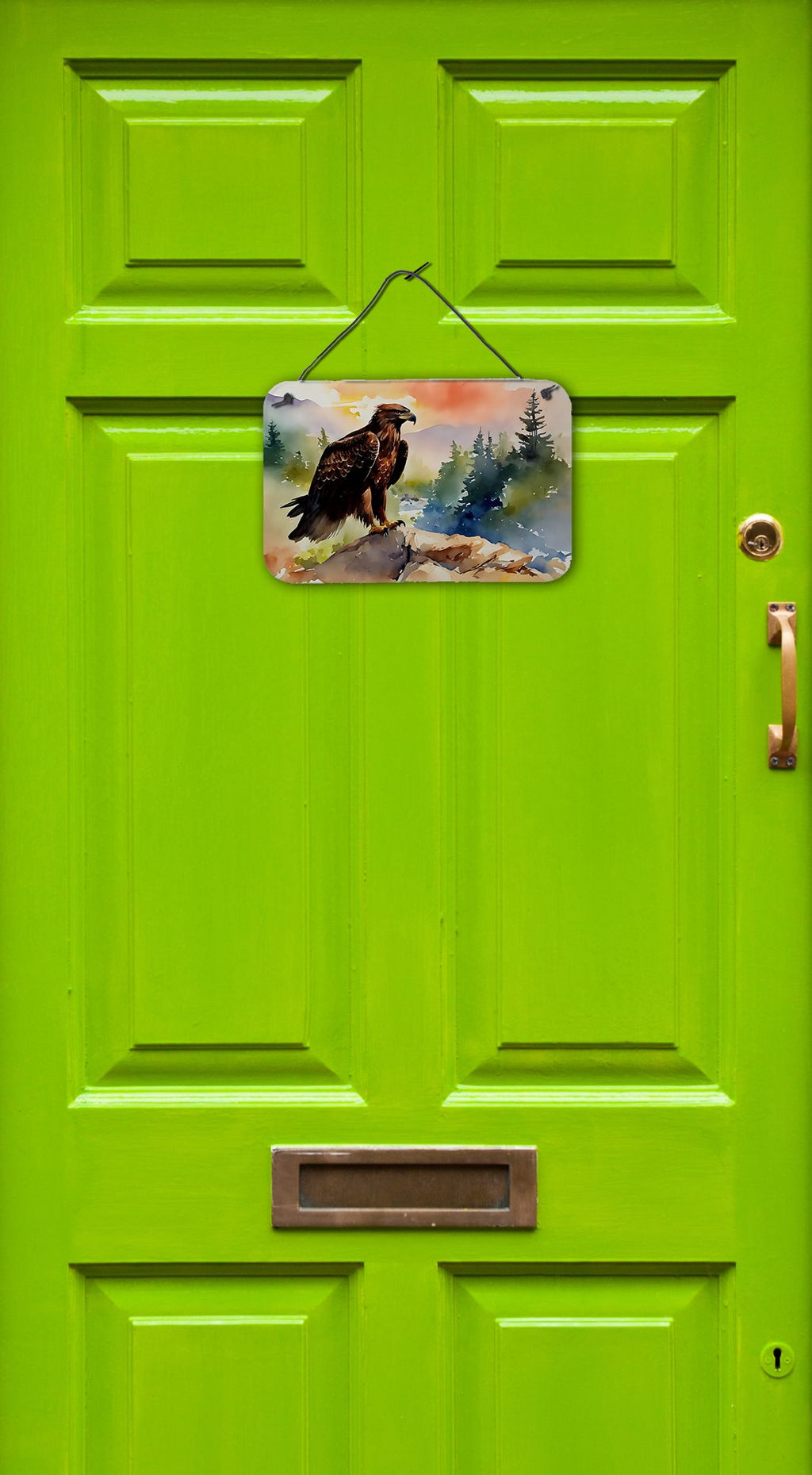 NEW Eagle Wall or Door Hanging Prints Aluminum Metal Sign Kitchen Wall Bar Bathroom Plaque Home Decor, 8HX12W, Multicolor