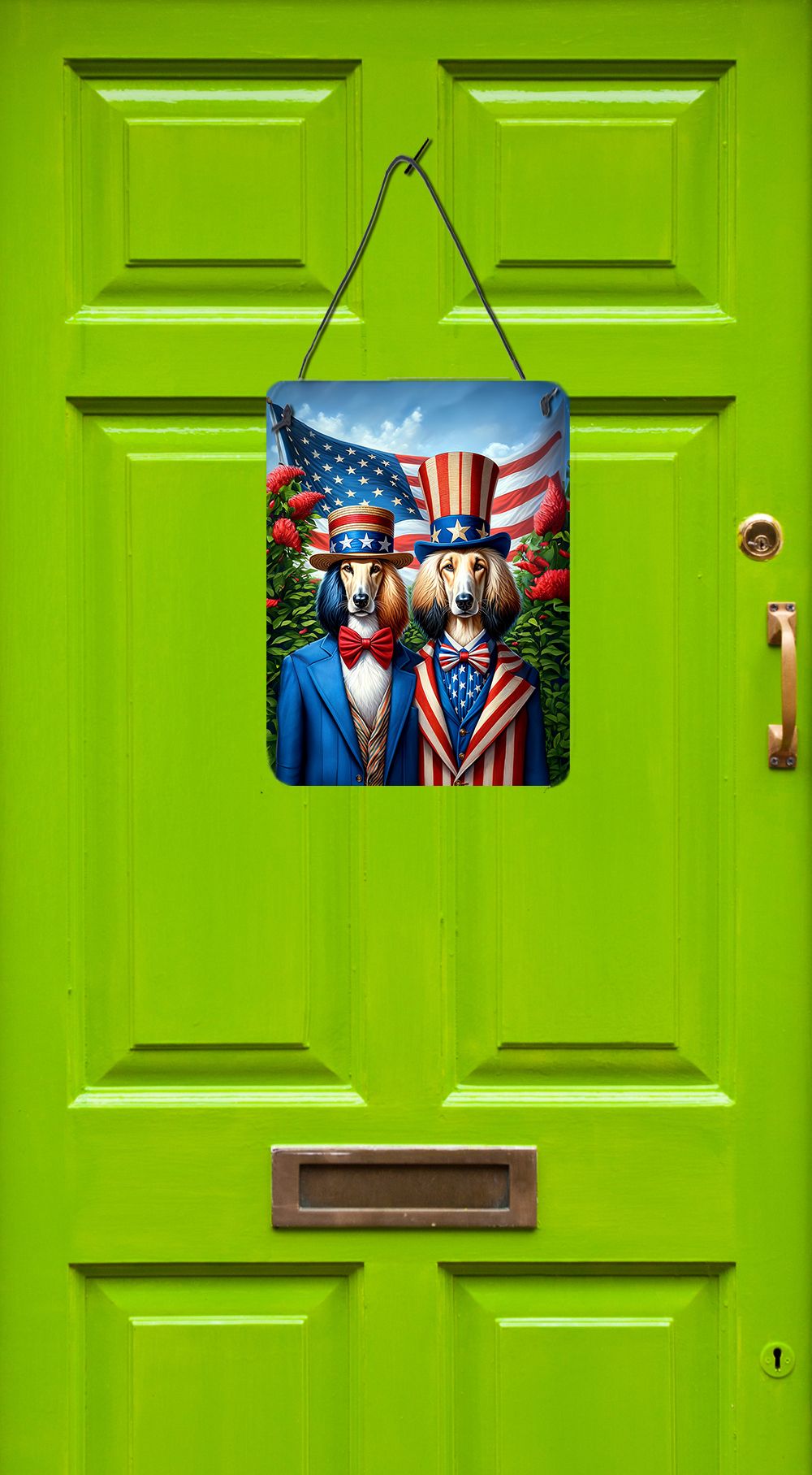 NEW All American Afghan Hound Wall or Door Hanging Prints Aluminum Metal Sign Kitchen Wall Bar Bathroom Plaque Home Decor Front Door Plaque, 12x16, Multicolor