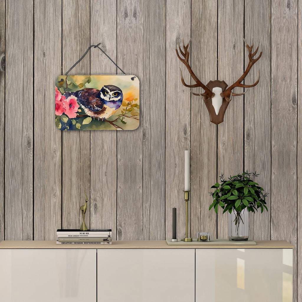 NEW Spectacled Owl Wall or Door Hanging Prints Aluminum Metal Sign Kitchen Wall Bar Bathroom Plaque Home Decor, 8HX12W, Multicolor