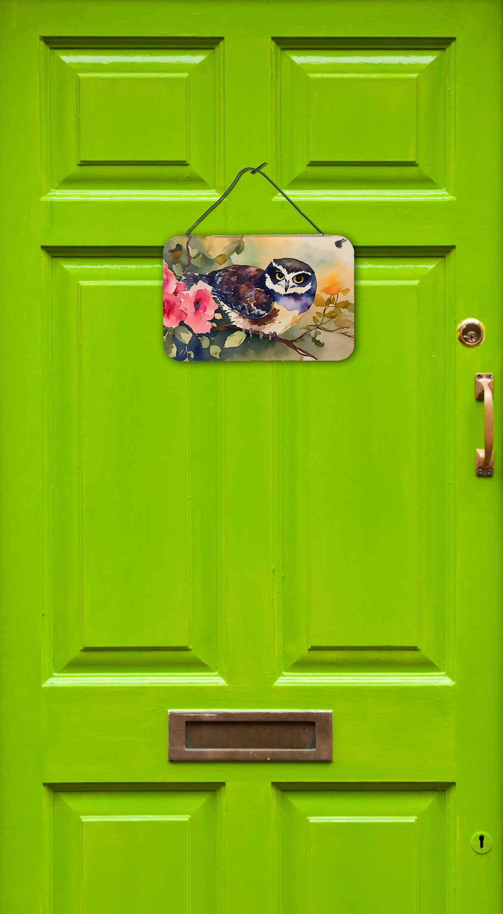 NEW Spectacled Owl Wall or Door Hanging Prints Aluminum Metal Sign Kitchen Wall Bar Bathroom Plaque Home Decor, 8HX12W, Multicolor