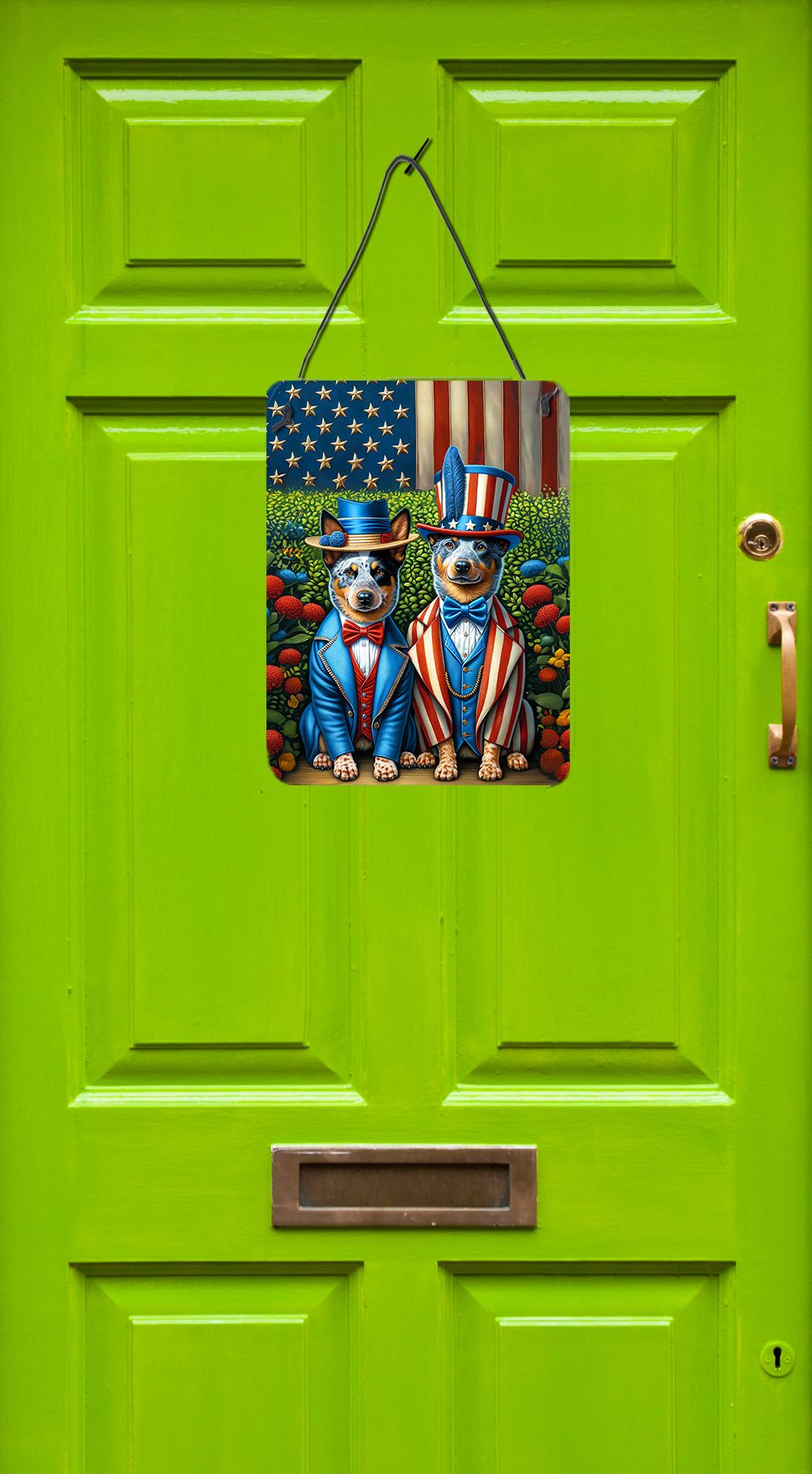 NEW All American Australian Cattle Dog Wall or Door Hanging Prints Aluminum Metal Sign Kitchen Wall Bar Bathroom Plaque Home Decor Front Door Plaque, 12x16, Multicolor