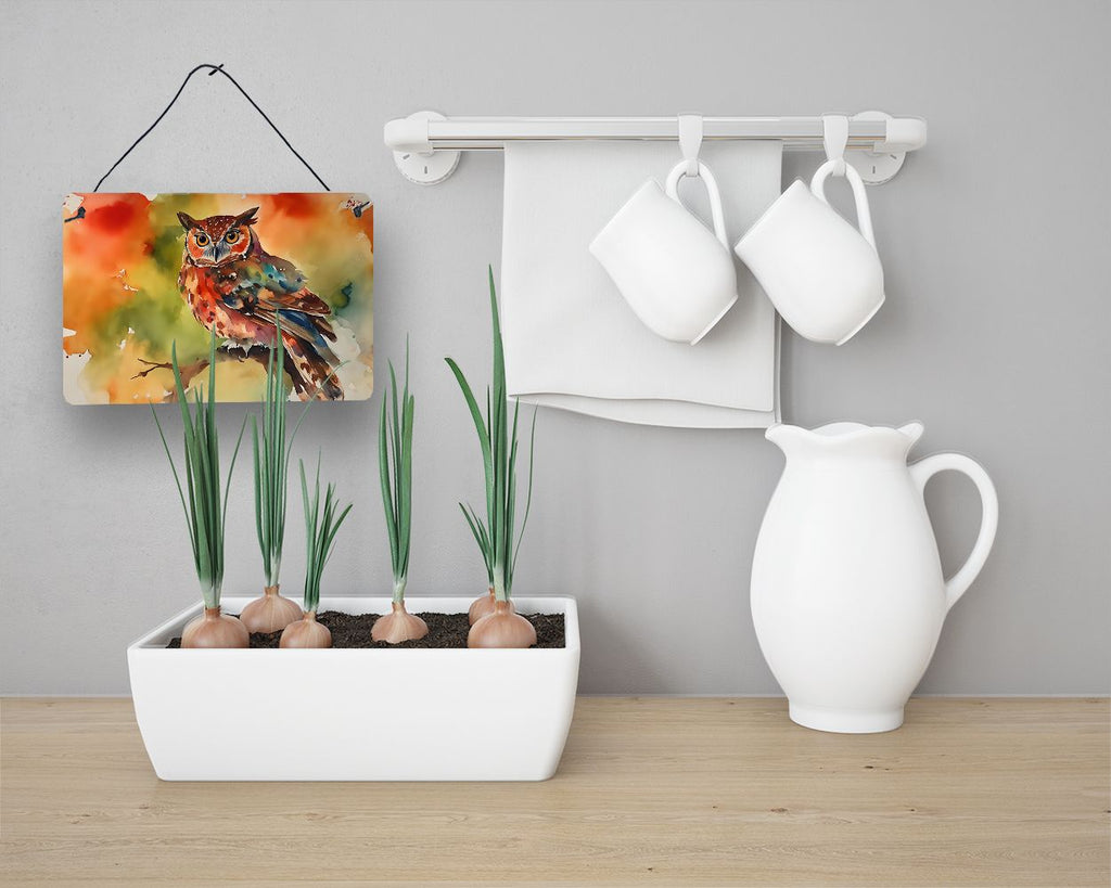 NEW Elf Owl Wall or Door Hanging Prints Aluminum Metal Sign Kitchen Wall Bar Bathroom Plaque Home Decor, 8HX12W, Multicolor