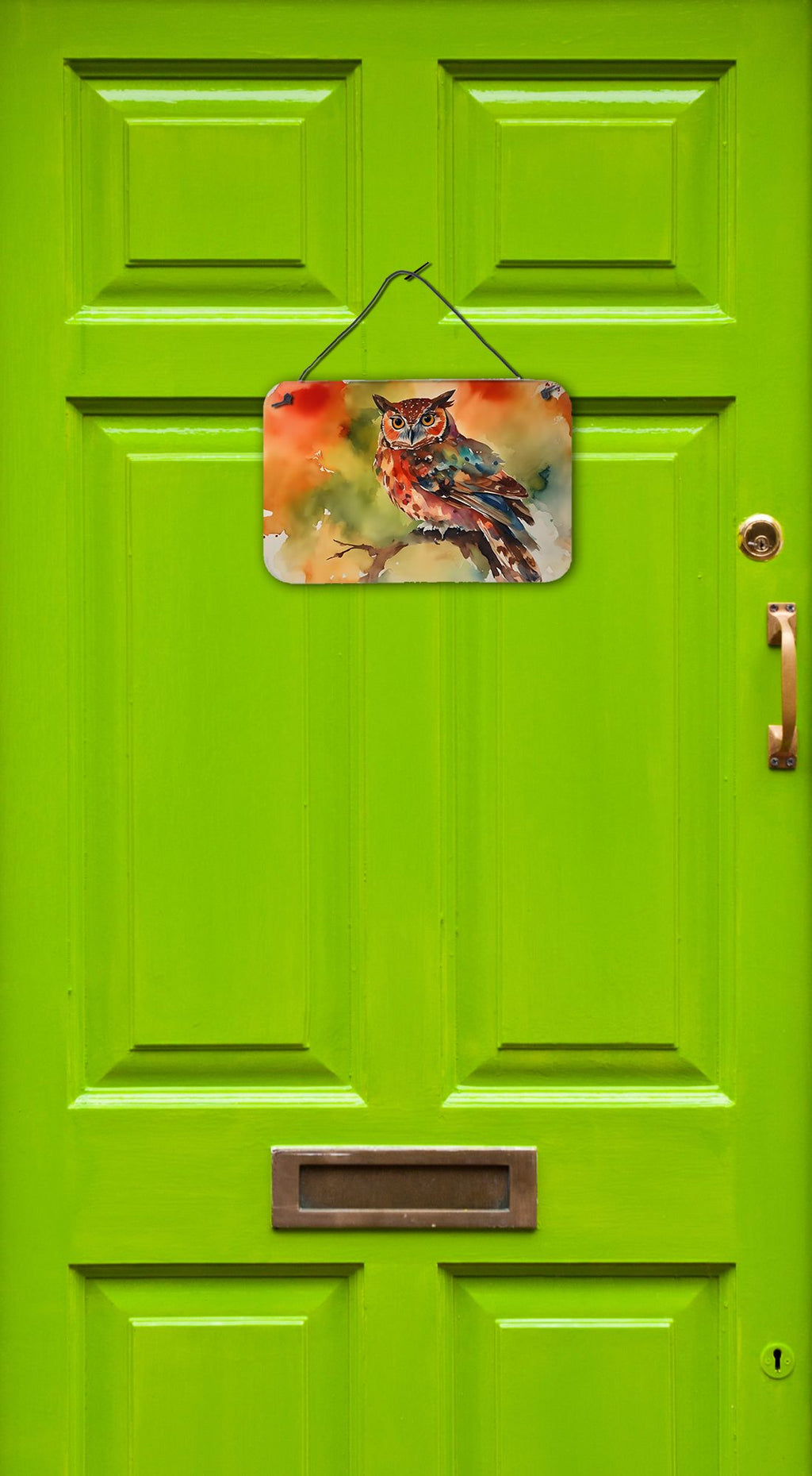 NEW Elf Owl Wall or Door Hanging Prints Aluminum Metal Sign Kitchen Wall Bar Bathroom Plaque Home Decor, 8HX12W, Multicolor