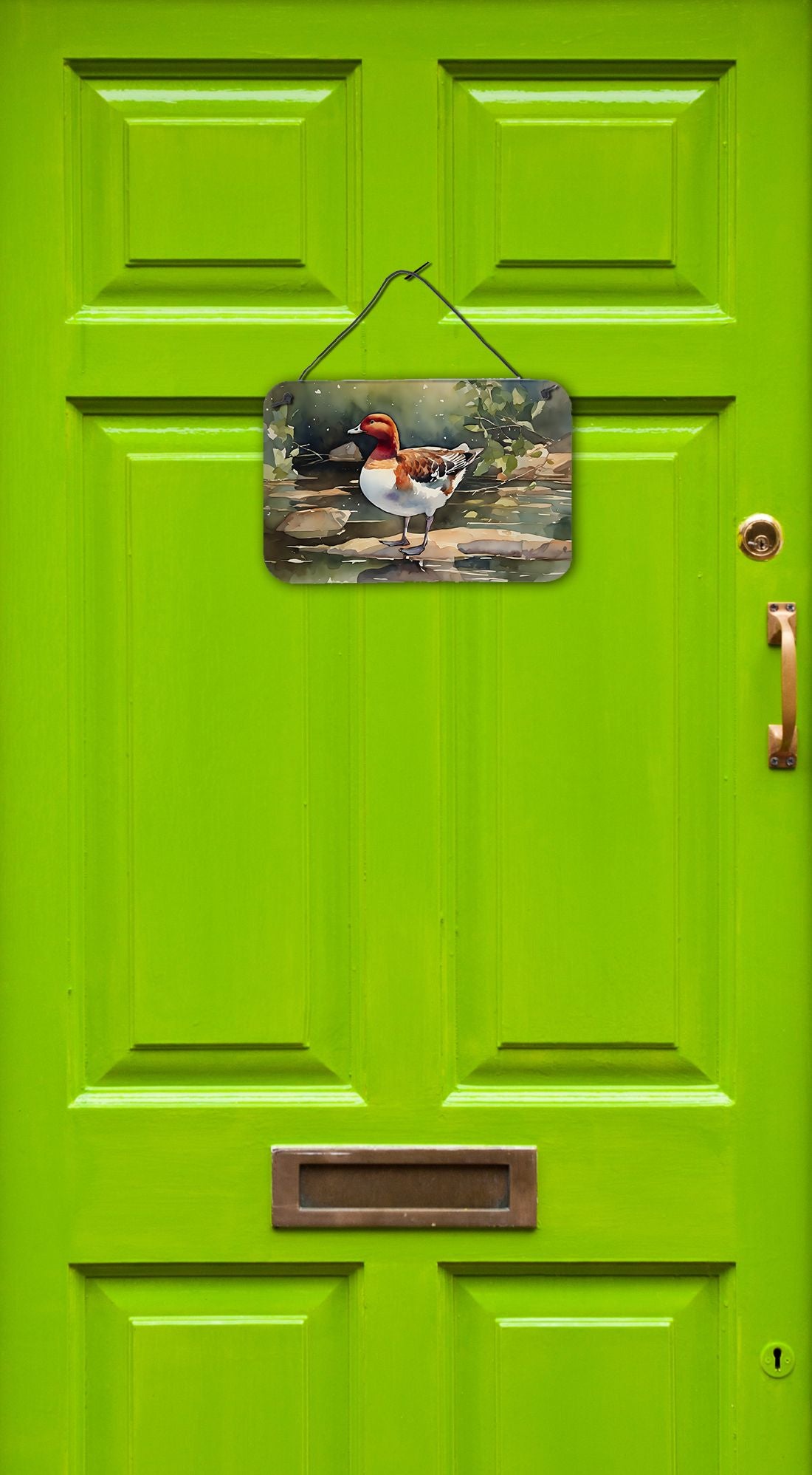 NEW Redhead Duck Wall or Door Hanging Prints Aluminum Metal Sign Kitchen Wall Bar Bathroom Plaque Home Decor, 8HX12W, Multicolor