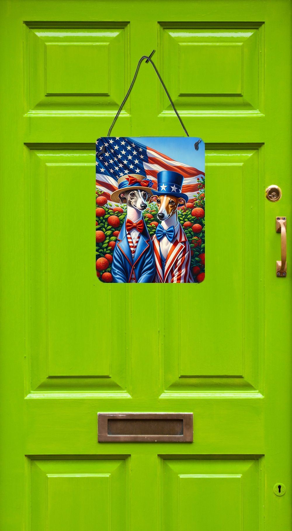 NEW All American Italian Greyhound Wall or Door Hanging Prints Aluminum Metal Sign Kitchen Wall Bar Bathroom Plaque Home Decor Front Door Plaque, 12x16, Multicolor