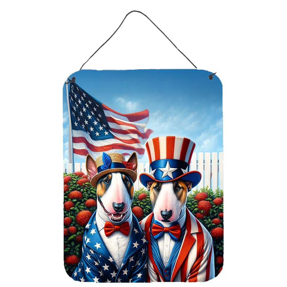 NEW All American English Bull Terrier Wall or Door Hanging Prints Aluminum Metal Sign Kitchen Wall Bar Bathroom Plaque Home Decor Front Door Plaque, 12x16, Multicolor