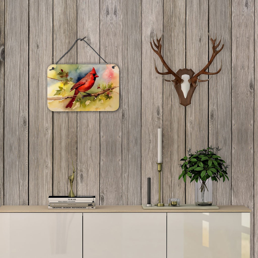NEW Cardinal Wall or Door Hanging Prints Aluminum Metal Sign Kitchen Wall Bar Bathroom Plaque Home Decor, 8HX12W, Multicolor