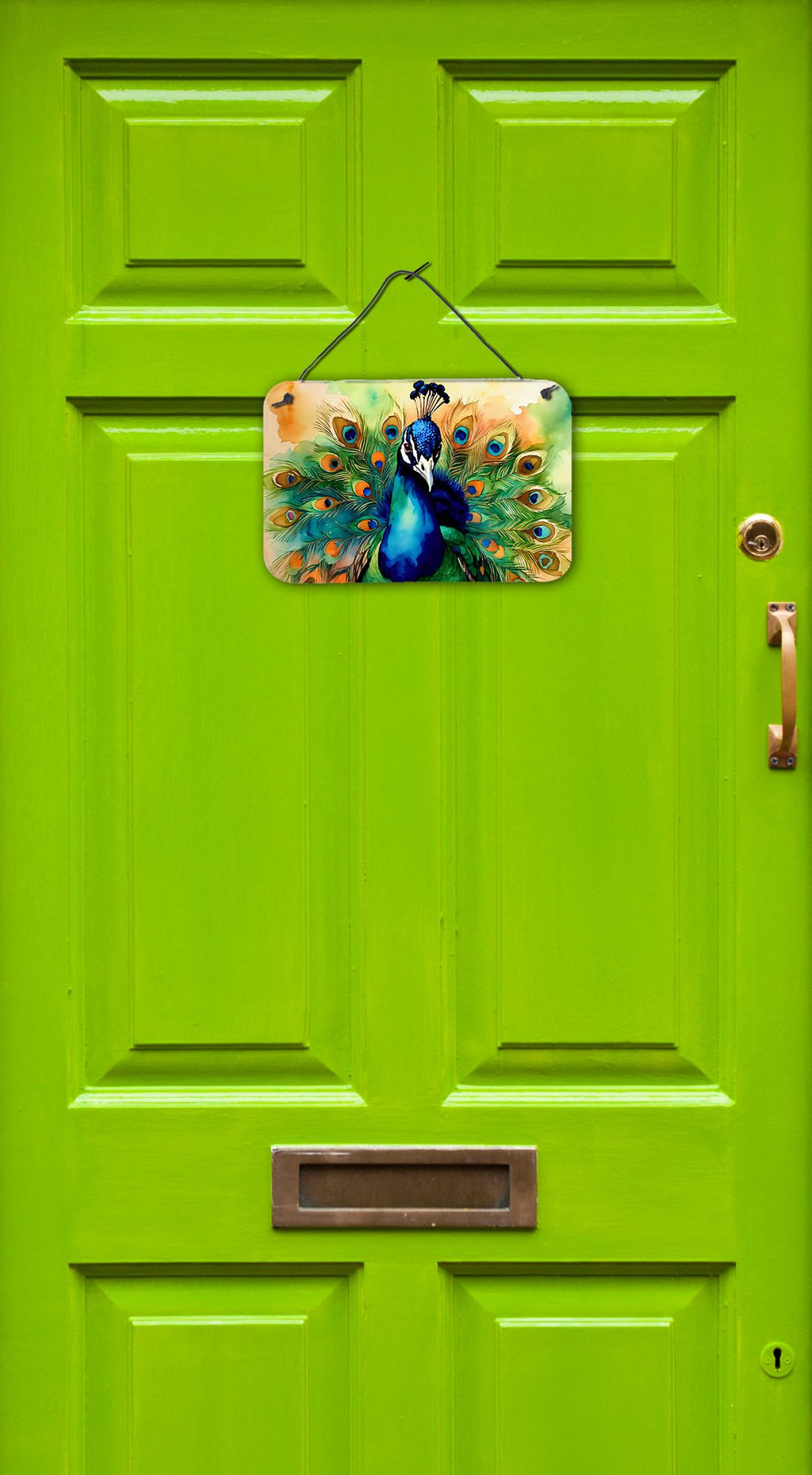 NEW Peacock Wall or Door Hanging Prints Aluminum Metal Sign Kitchen Wall Bar Bathroom Plaque Home Decor, 8HX12W, Multicolor