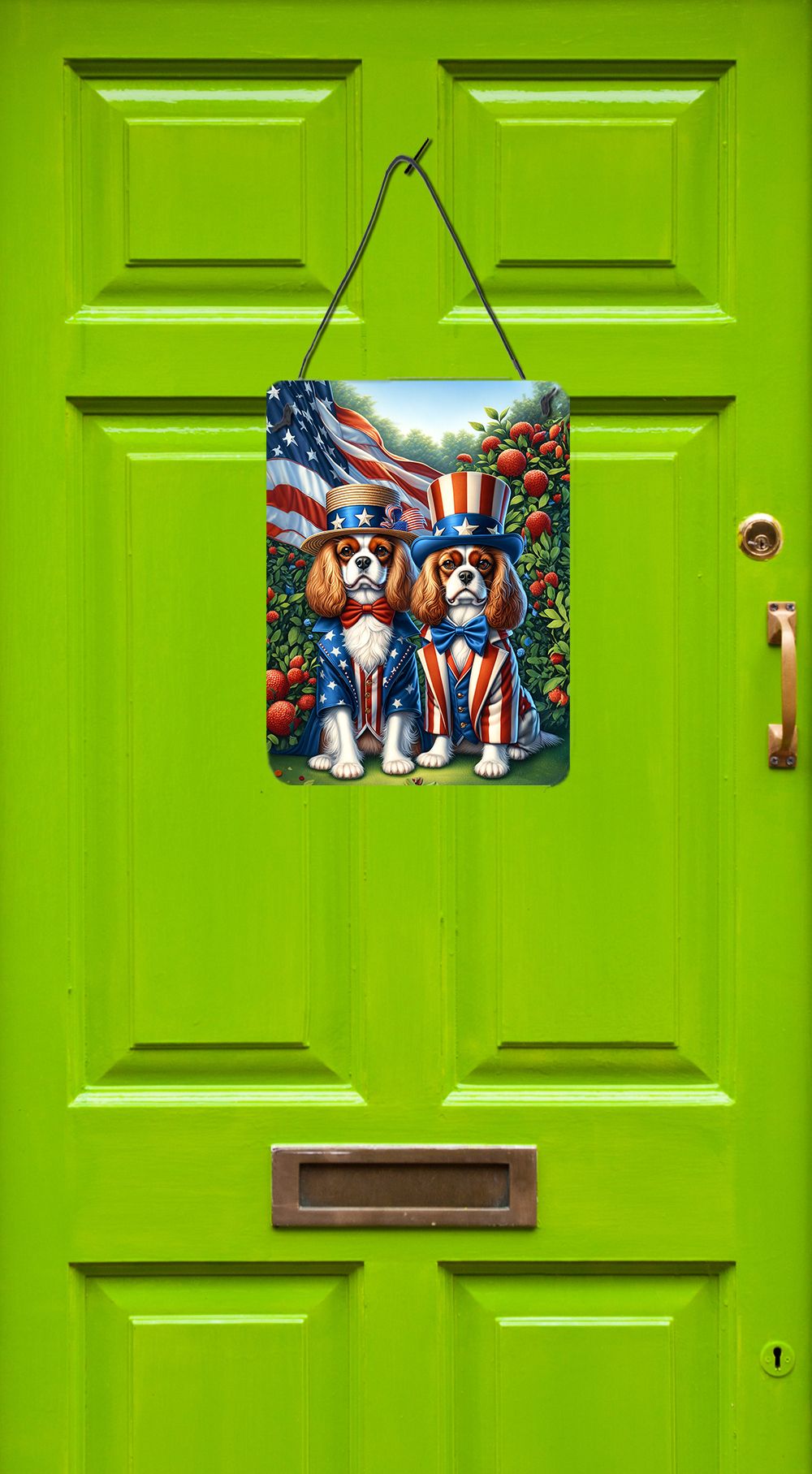 NEW All American Cavalier Spaniel Wall or Door Hanging Prints Aluminum Metal Sign Kitchen Wall Bar Bathroom Plaque Home Decor Front Door Plaque, 12x16, Multicolor