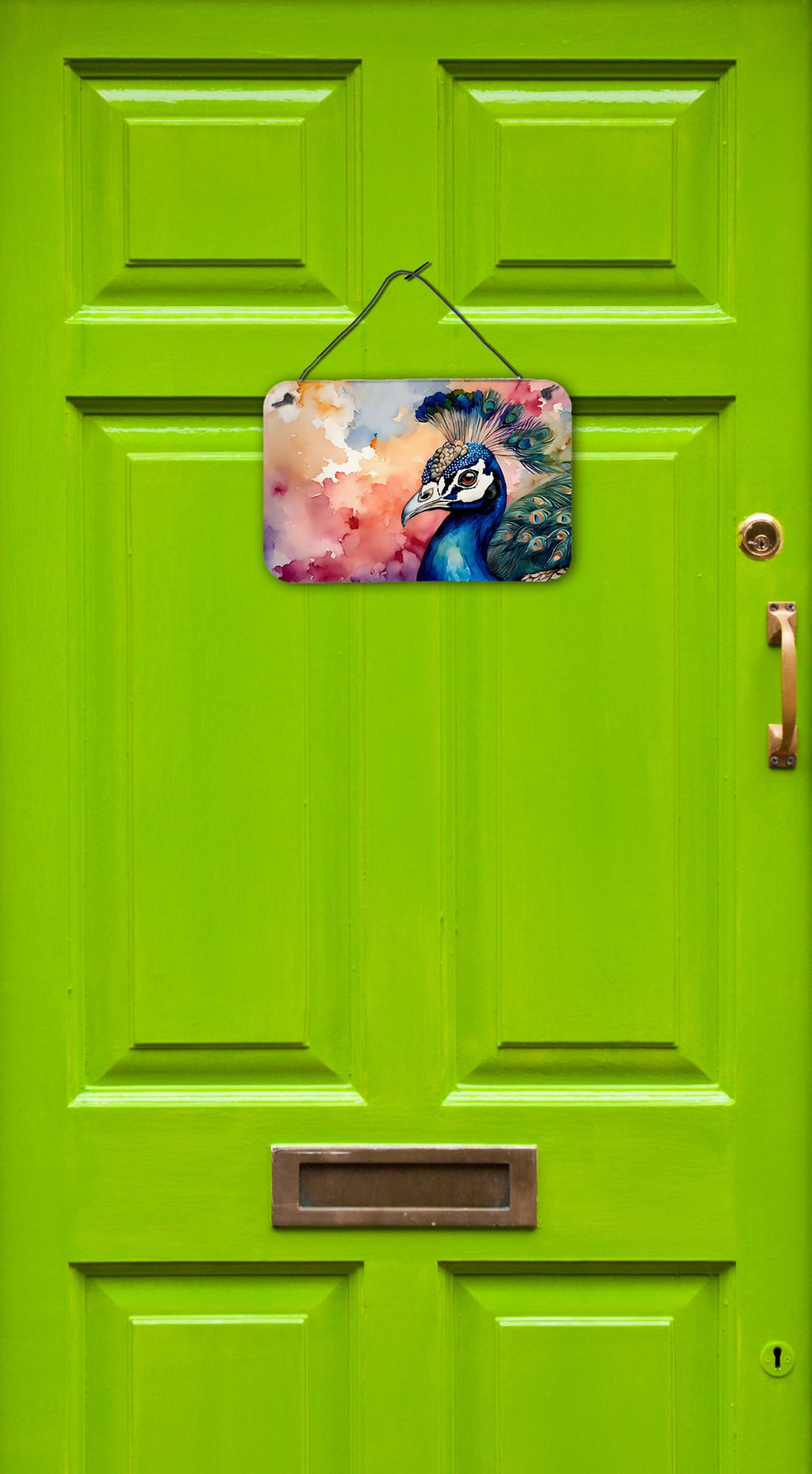 NEW Peacock Wall or Door Hanging Prints Aluminum Metal Sign Kitchen Wall Bar Bathroom Plaque Home Decor, 8HX12W, Multicolor