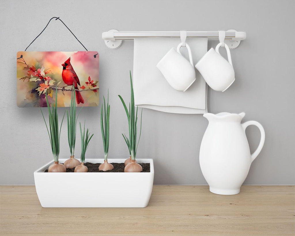 NEW Cardinal Wall or Door Hanging Prints Aluminum Metal Sign Kitchen Wall Bar Bathroom Plaque Home Decor, 8HX12W, Multicolor