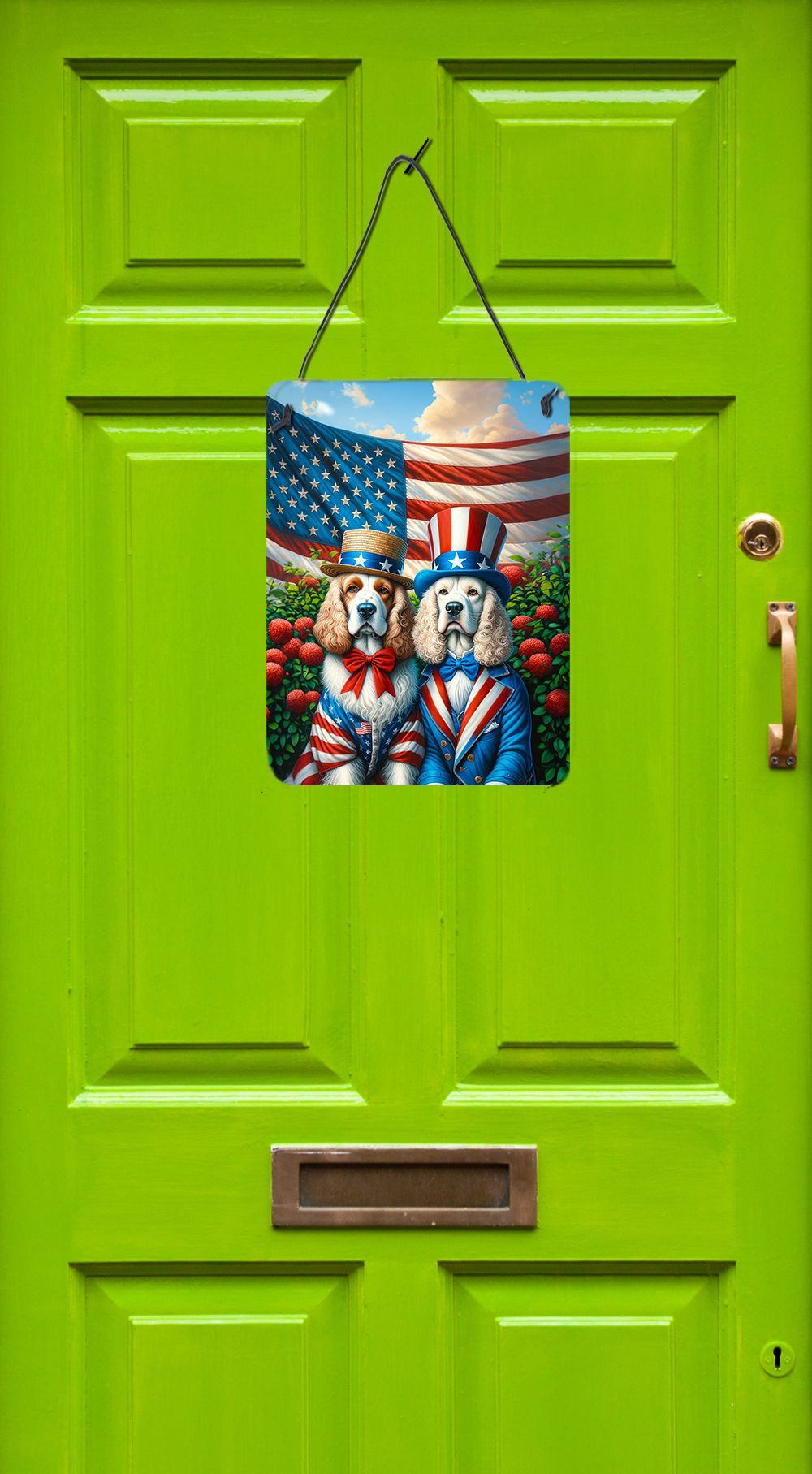 NEW All American Clumber Spaniel Wall or Door Hanging Prints Aluminum Metal Sign Kitchen Wall Bar Bathroom Plaque Home Decor Front Door Plaque, 12x16, Multicolor