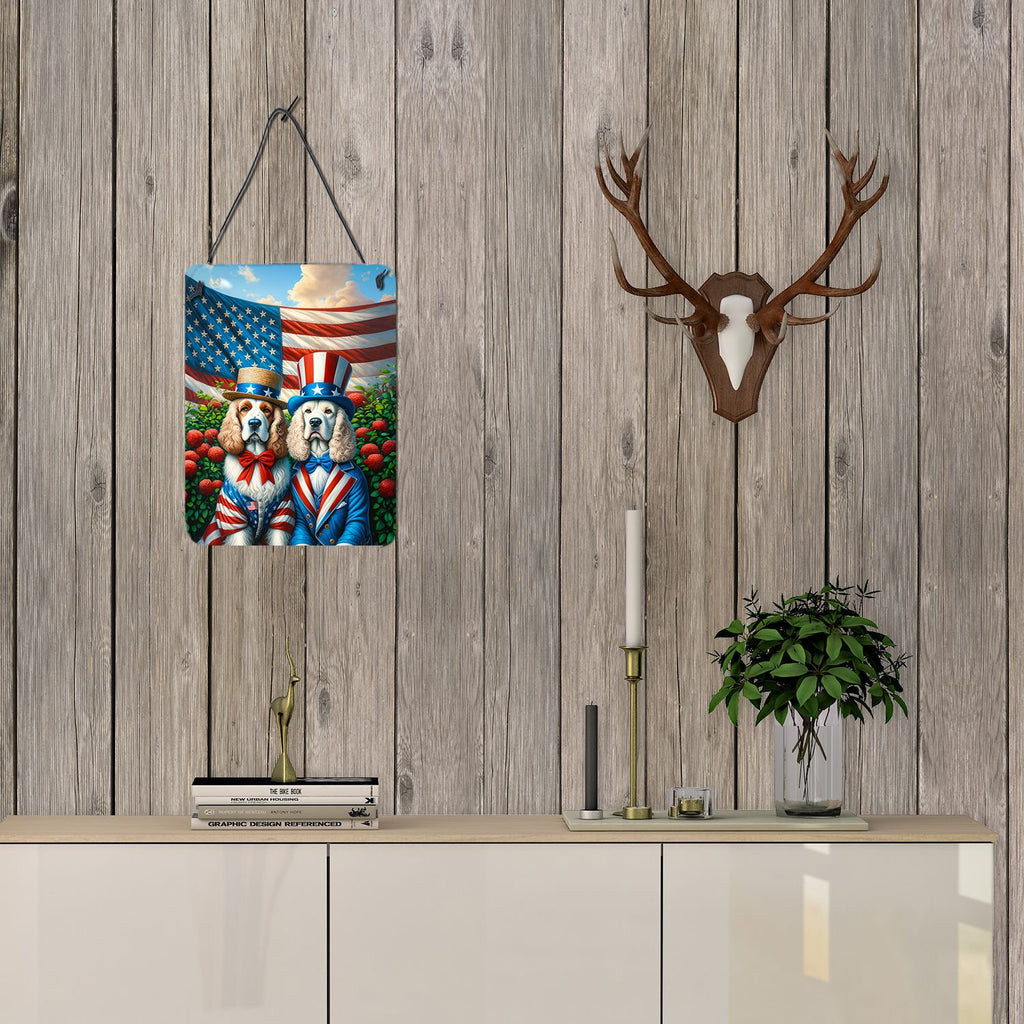 NEW All American Clumber Spaniel Wall or Door Hanging Prints Aluminum Metal Sign Kitchen Wall Bar Bathroom Plaque Home Decor Front Door Plaque, 12x16, Multicolor