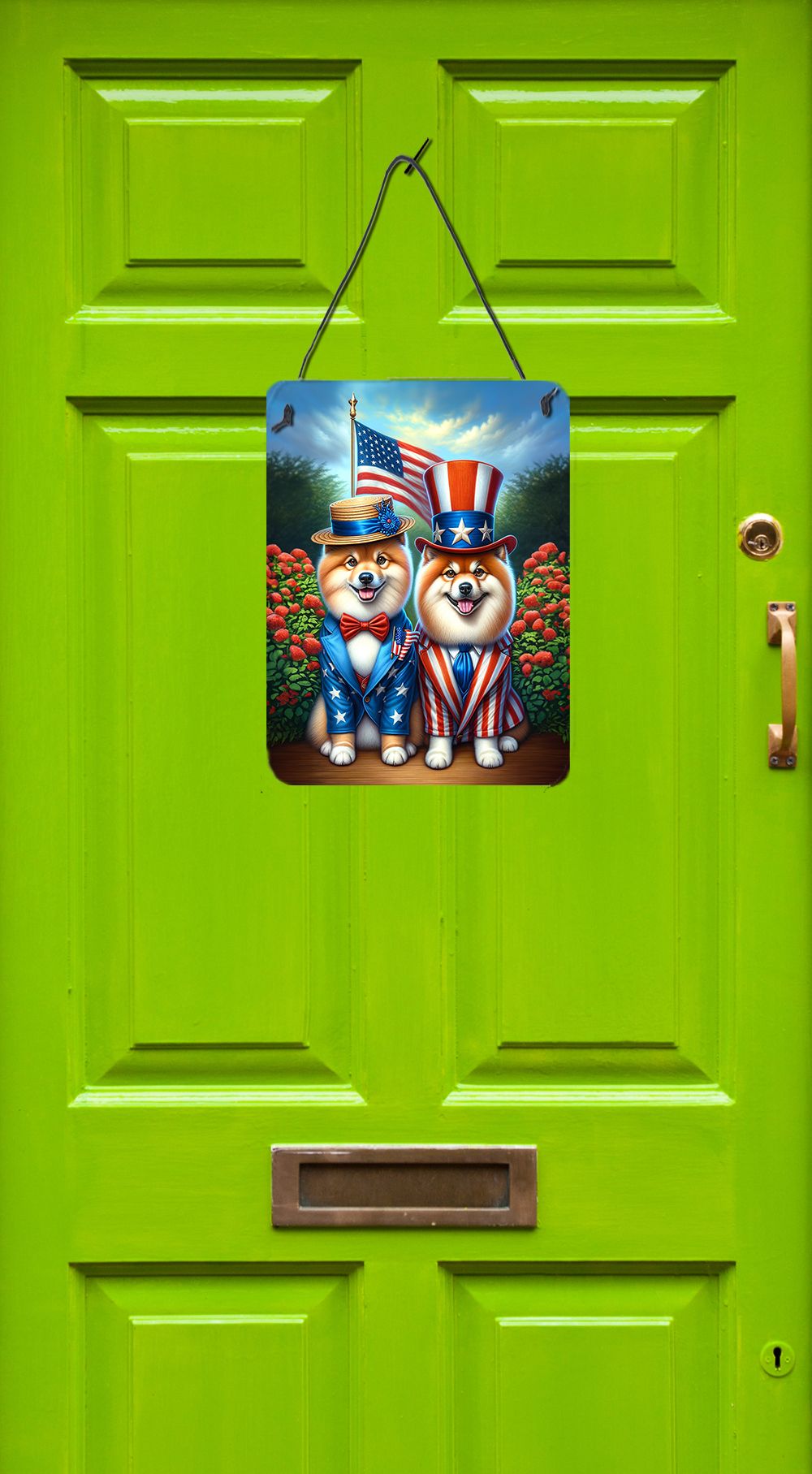 NEW All American Finnish Spitz Wall or Door Hanging Prints Aluminum Metal Sign Kitchen Wall Bar Bathroom Plaque Home Decor Front Door Plaque, 12x16, Multicolor