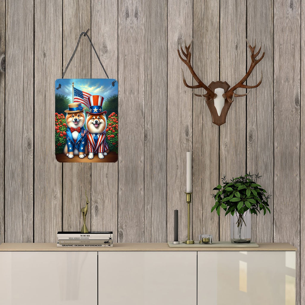 NEW All American Finnish Spitz Wall or Door Hanging Prints Aluminum Metal Sign Kitchen Wall Bar Bathroom Plaque Home Decor Front Door Plaque, 12x16, Multicolor