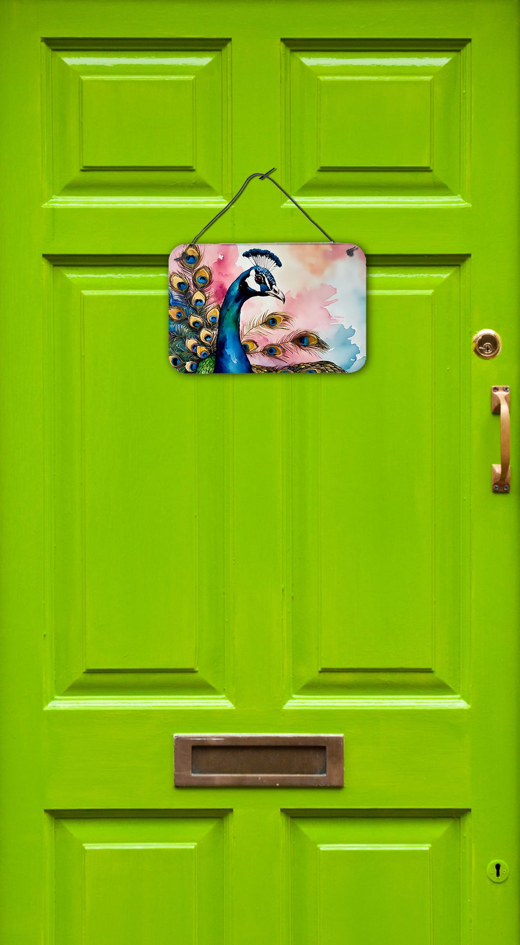 NEW Peacock Wall or Door Hanging Prints Aluminum Metal Sign Kitchen Wall Bar Bathroom Plaque Home Decor, 8HX12W, Multicolor