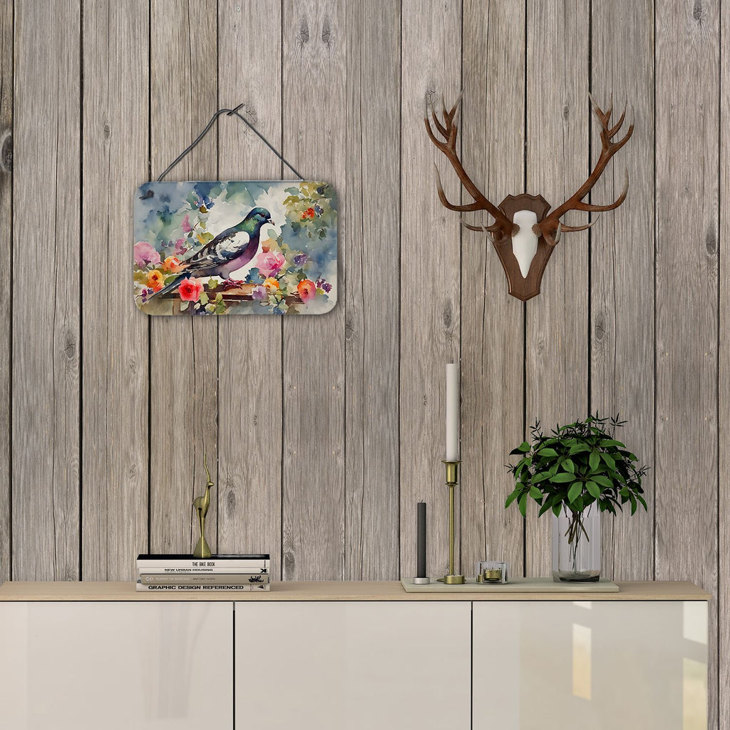 NEW Pigeon Wall or Door Hanging Prints Aluminum Metal Sign Kitchen Wall Bar Bathroom Plaque Home Decor, 8HX12W, Multicolor