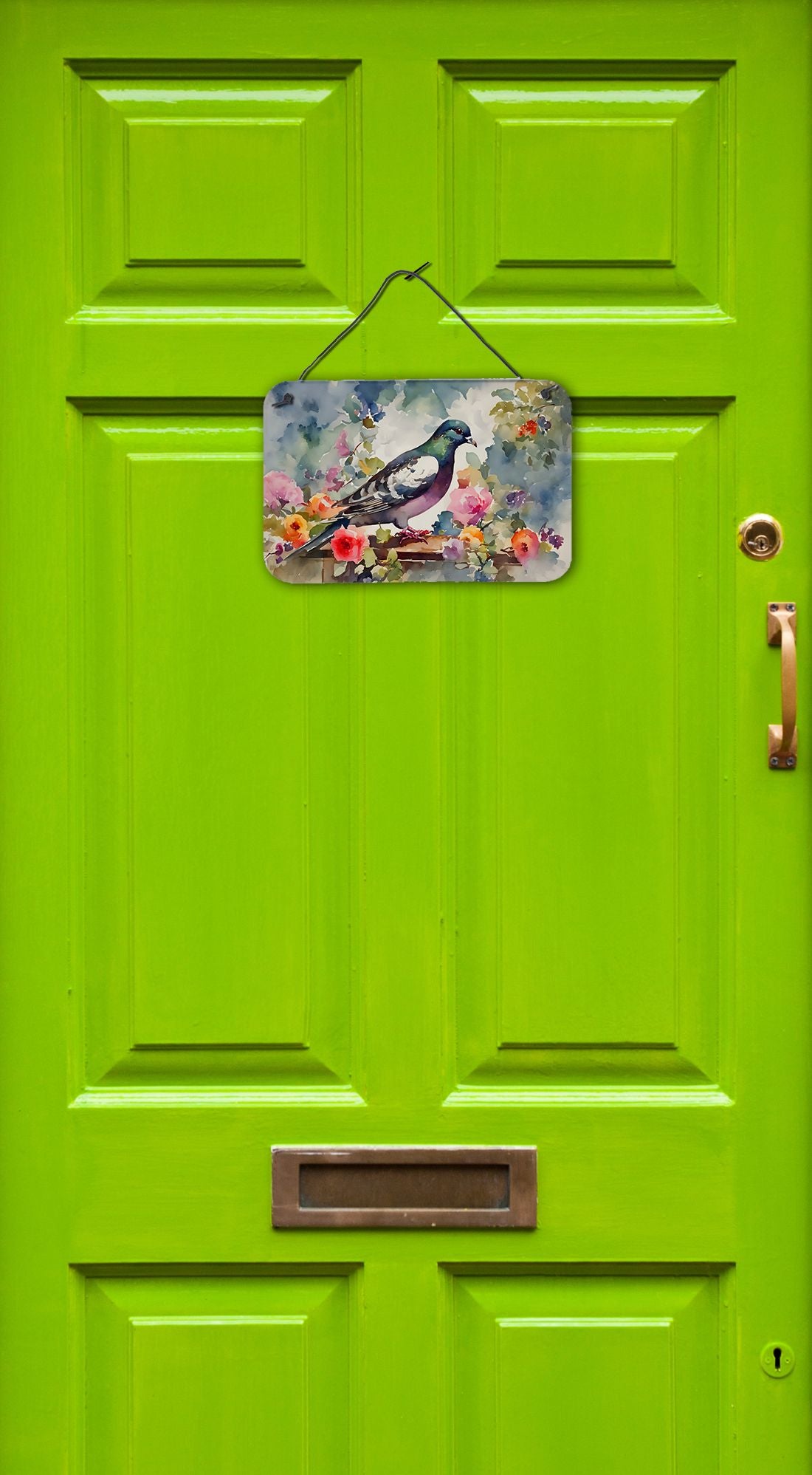 NEW Pigeon Wall or Door Hanging Prints Aluminum Metal Sign Kitchen Wall Bar Bathroom Plaque Home Decor, 8HX12W, Multicolor