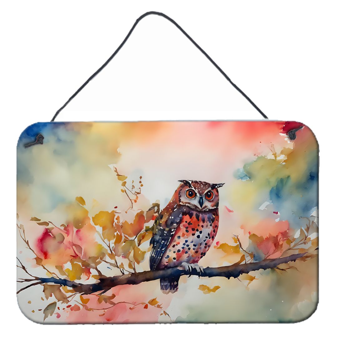 NEW Elf Owl Wall or Door Hanging Prints Aluminum Metal Sign Kitchen Wall Bar Bathroom Plaque Home Decor, 8HX12W, Multicolor