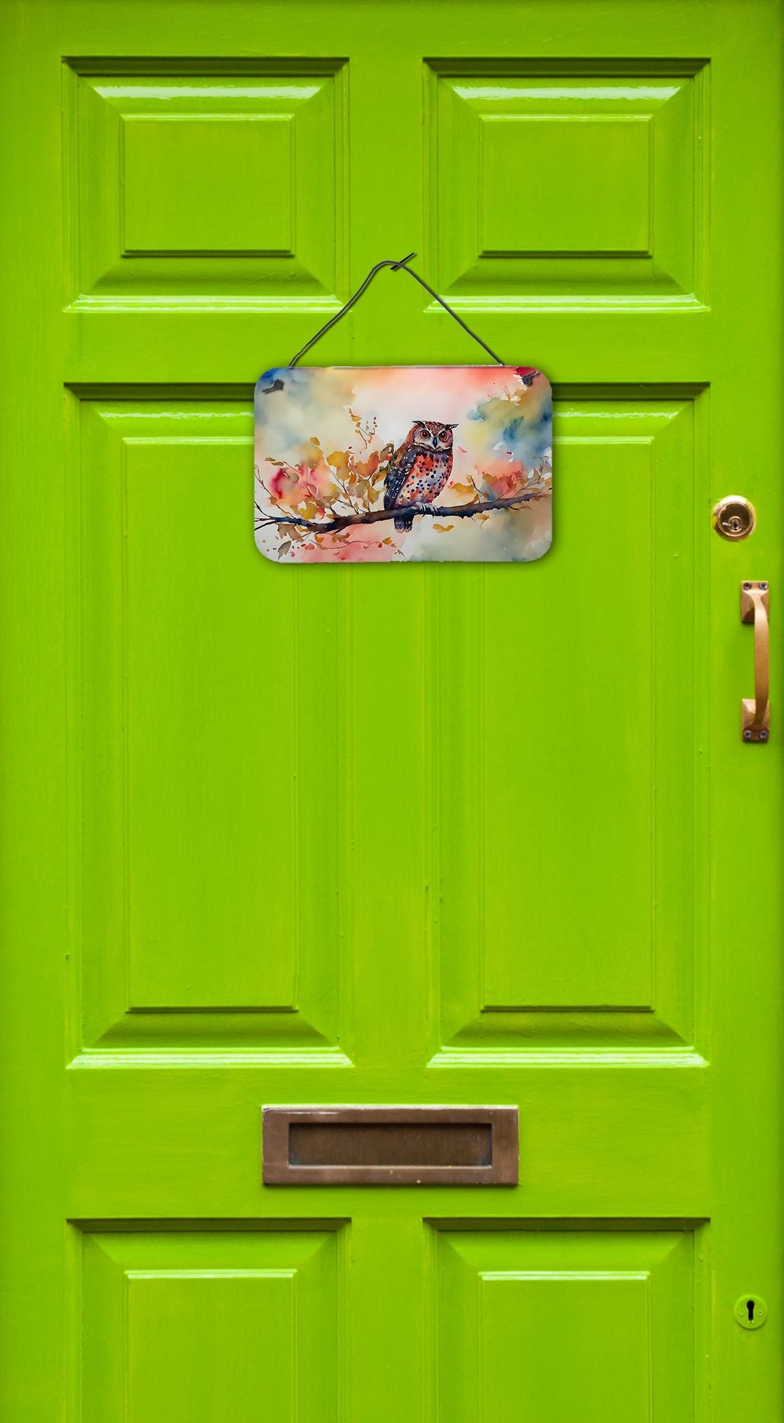 NEW Elf Owl Wall or Door Hanging Prints Aluminum Metal Sign Kitchen Wall Bar Bathroom Plaque Home Decor, 8HX12W, Multicolor