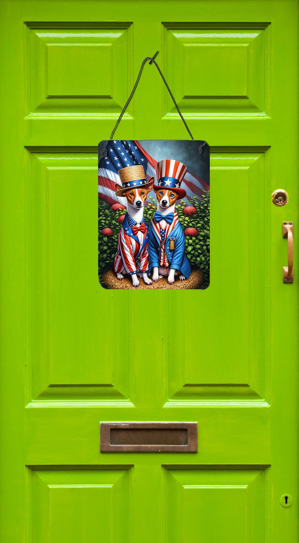 NEW All American Basenji Wall or Door Hanging Prints Aluminum Metal Sign Kitchen Wall Bar Bathroom Plaque Home Decor Front Door Plaque, 12x16, Multicolor