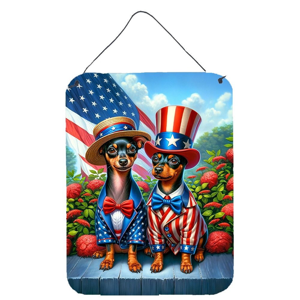 NEW All American Miniature Pinscher Wall or Door Hanging Prints Aluminum Metal Sign Kitchen Wall Bar Bathroom Plaque Home Decor Front Door Plaque, 12x16, Multicolor