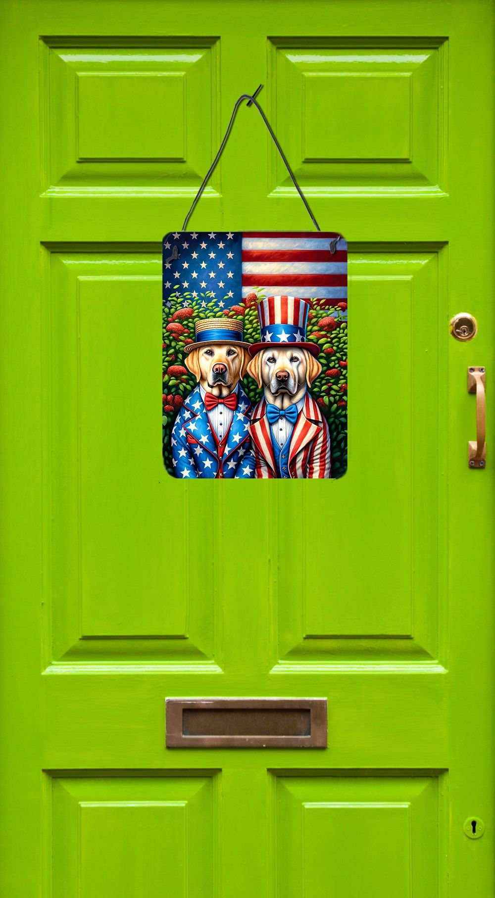 NEW All American Labrador Retriever Wall or Door Hanging Prints Aluminum Metal Sign Kitchen Wall Bar Bathroom Plaque Home Decor Front Door Plaque, 12x16, Multicolor