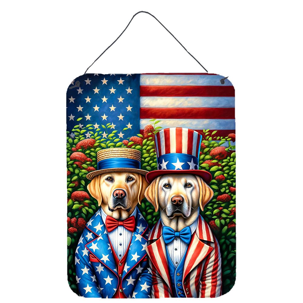 NEW All American Labrador Retriever Wall or Door Hanging Prints Aluminum Metal Sign Kitchen Wall Bar Bathroom Plaque Home Decor Front Door Plaque, 12x16, Multicolor