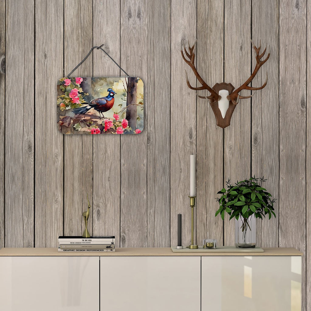 NEW Pheasant Wall or Door Hanging Prints Aluminum Metal Sign Kitchen Wall Bar Bathroom Plaque Home Decor, 8HX12W, Multicolor