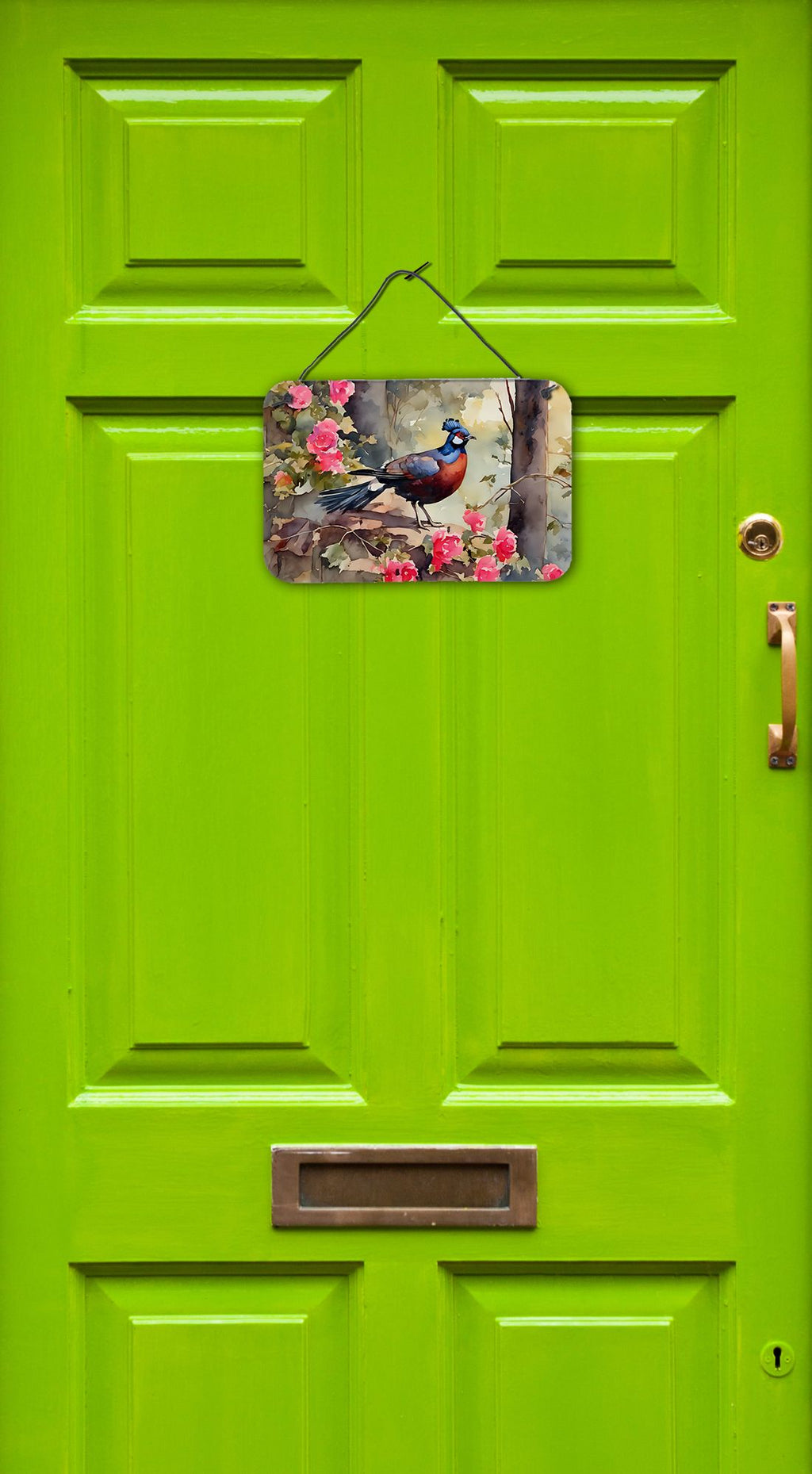 NEW Pheasant Wall or Door Hanging Prints Aluminum Metal Sign Kitchen Wall Bar Bathroom Plaque Home Decor, 8HX12W, Multicolor