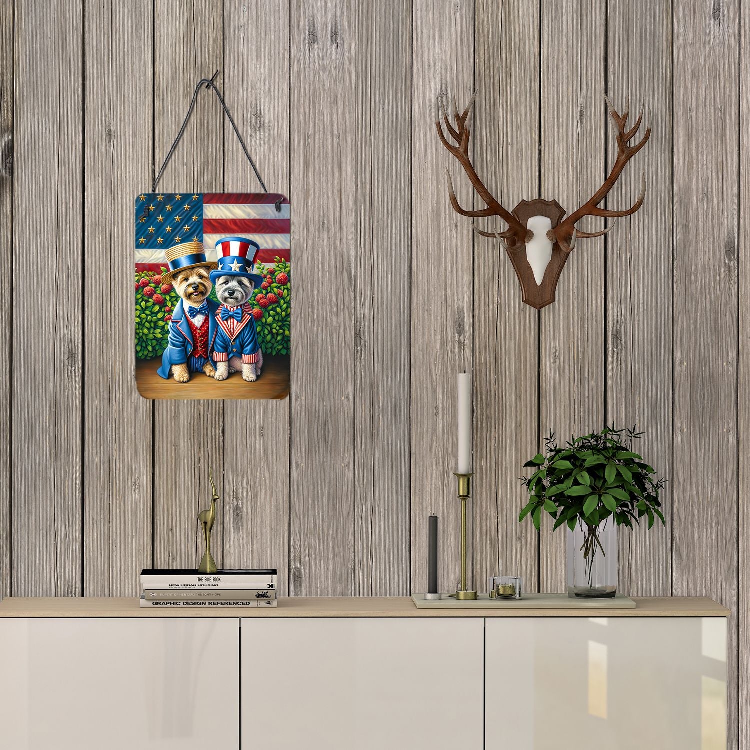 NEW All American Cairn Terrier Wall or Door Hanging Prints Aluminum Metal Sign Kitchen Wall Bar Bathroom Plaque Home Decor Front Door Plaque, 12x16, Multicolor